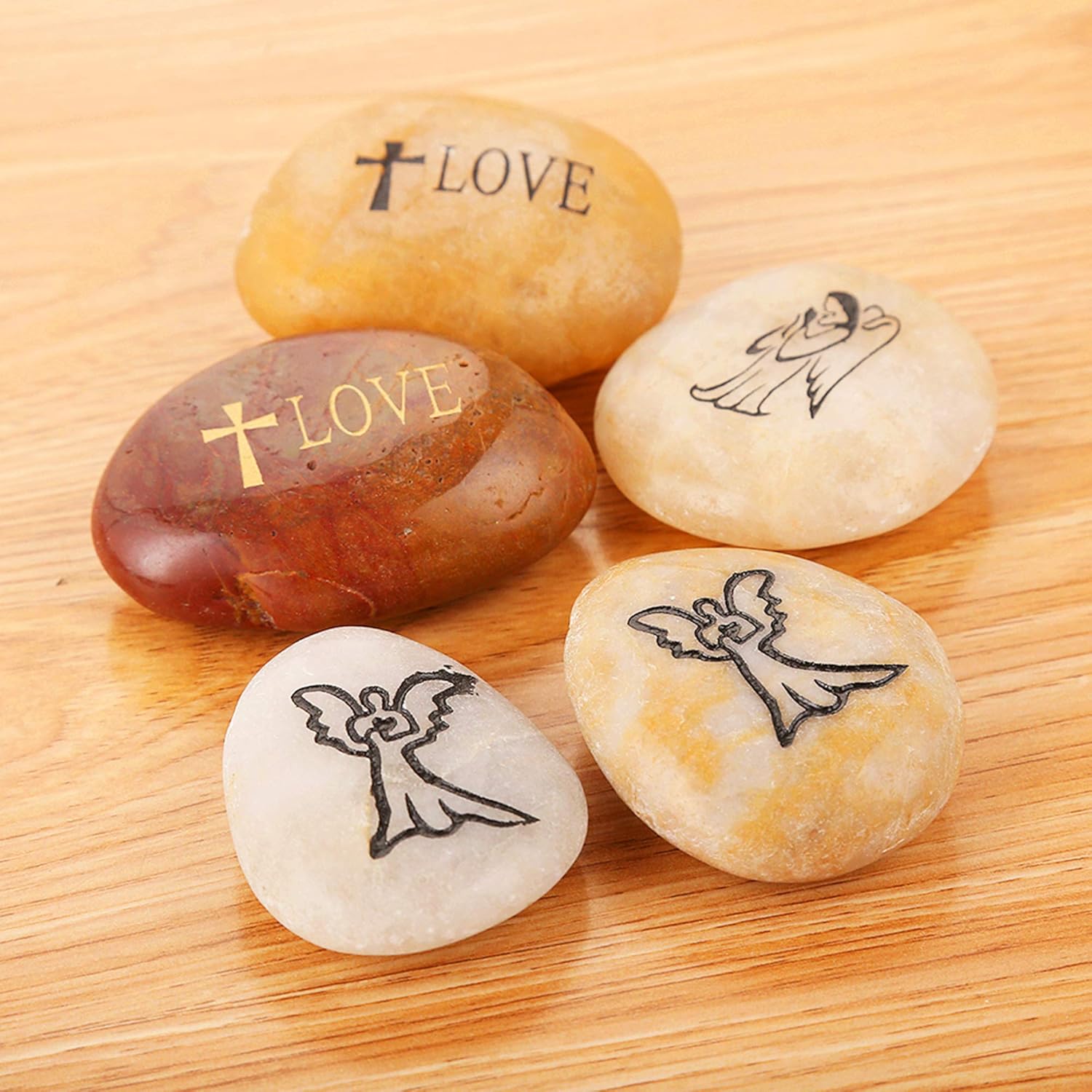 ROCKIMPACT 12PCS Engraved Hope Love Faith Stones