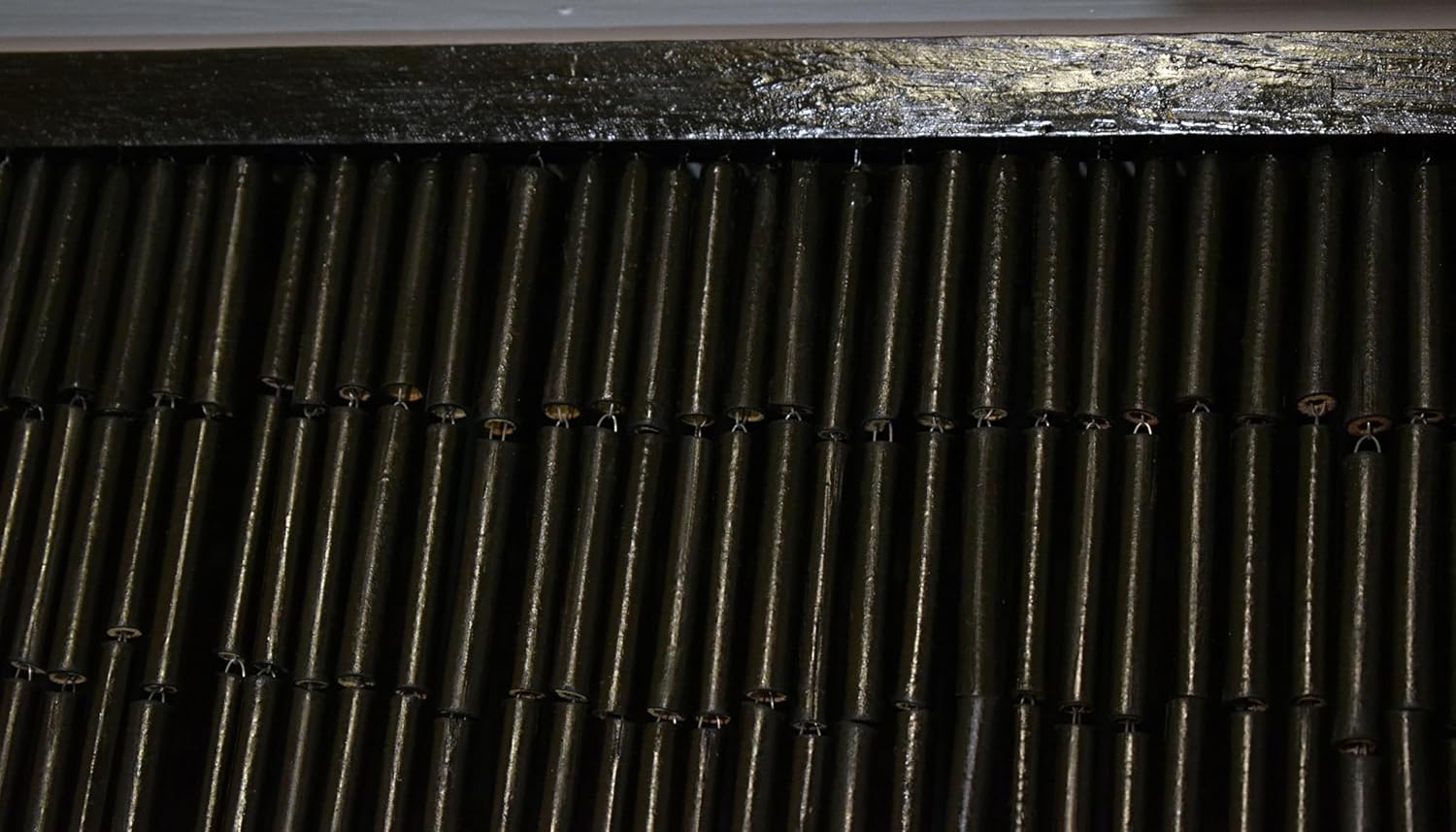 Bamboo Beaded Curtain Black Decor Panel