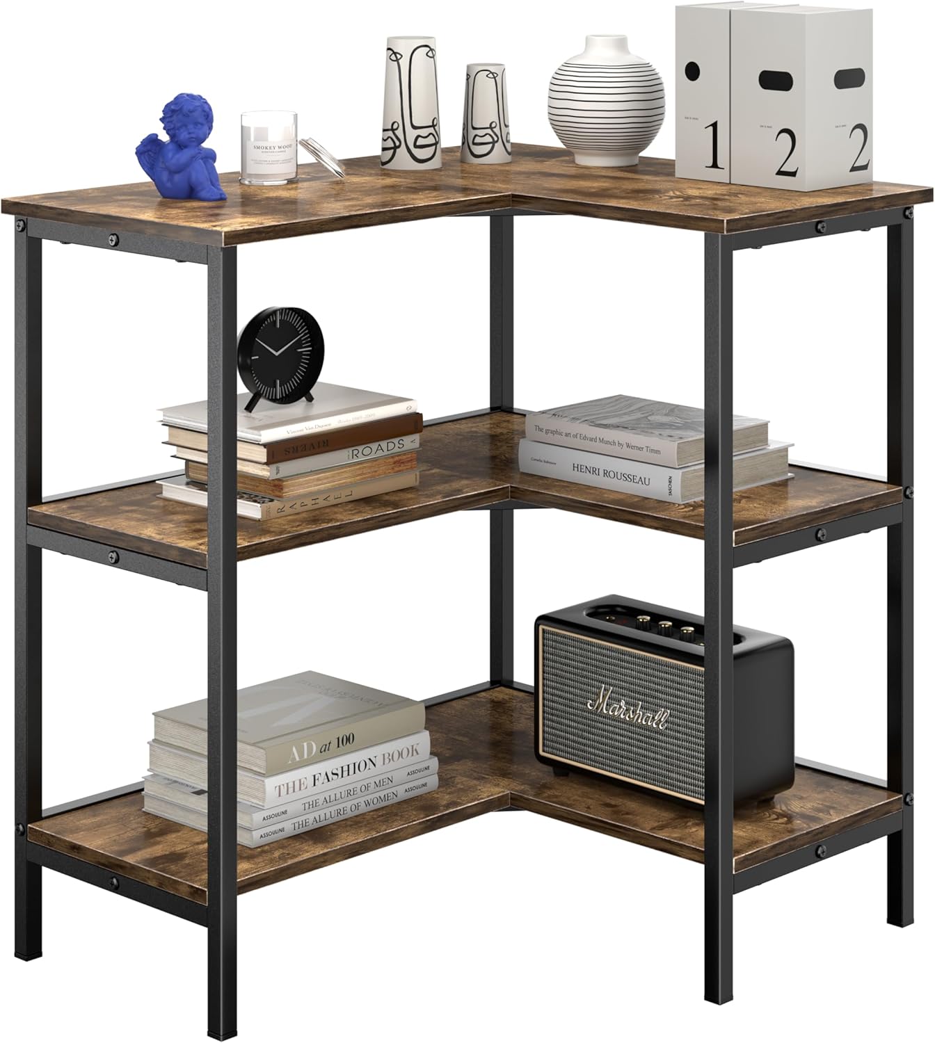 VECELO Corner Cabinet Table 3 Tier Storage Stand