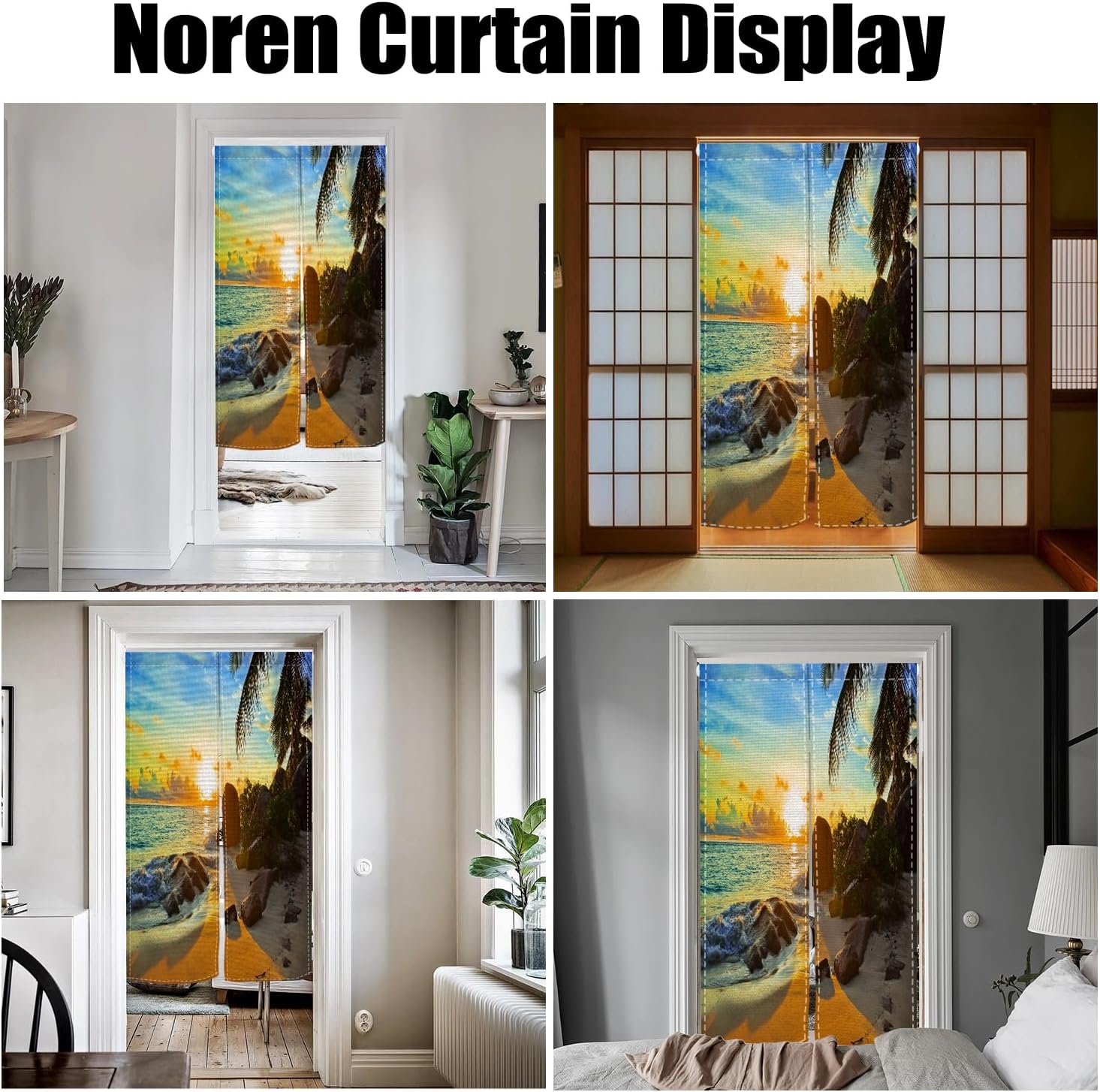 Leowefowa Single-Side Noren Door Curtain Decor