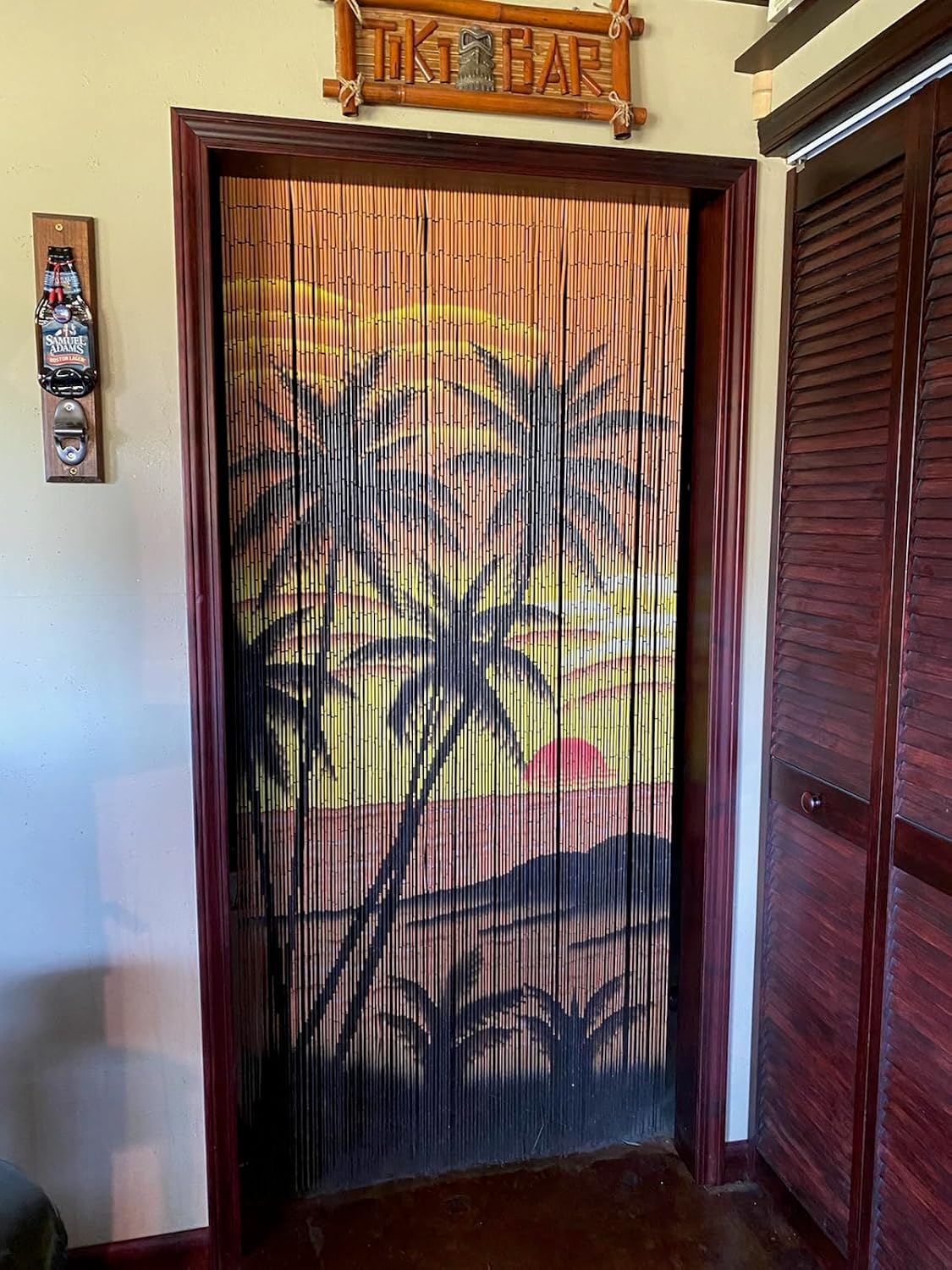 Beaded Curtain with 125 Strands and Hanging Hardware