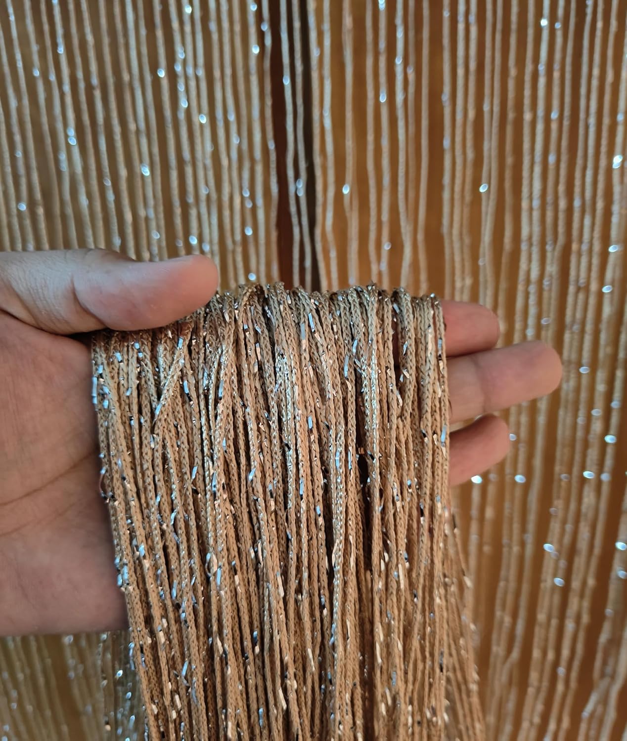 2PCS 39x79inch Glitter String Curtain Doorway Beads