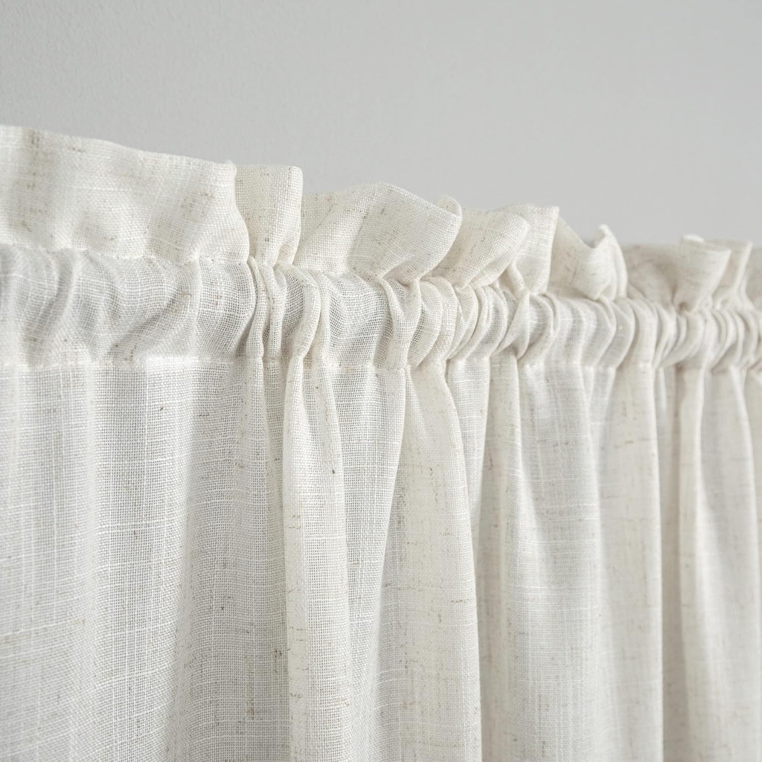 KOUFALL French Door Curtain Panel 25x72 Off White Cream Beige