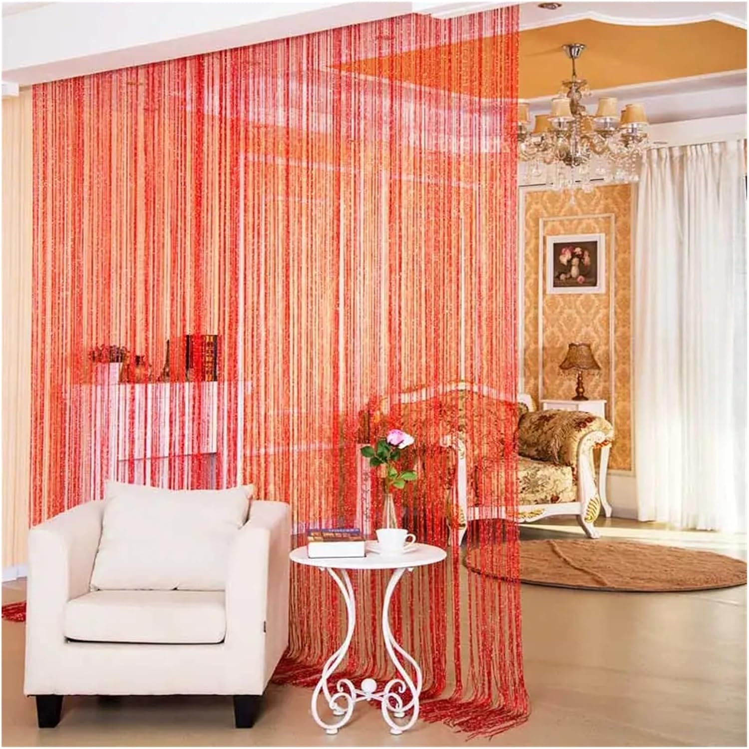 Shiny Tassel String Curtains for Living Room and Kitchen