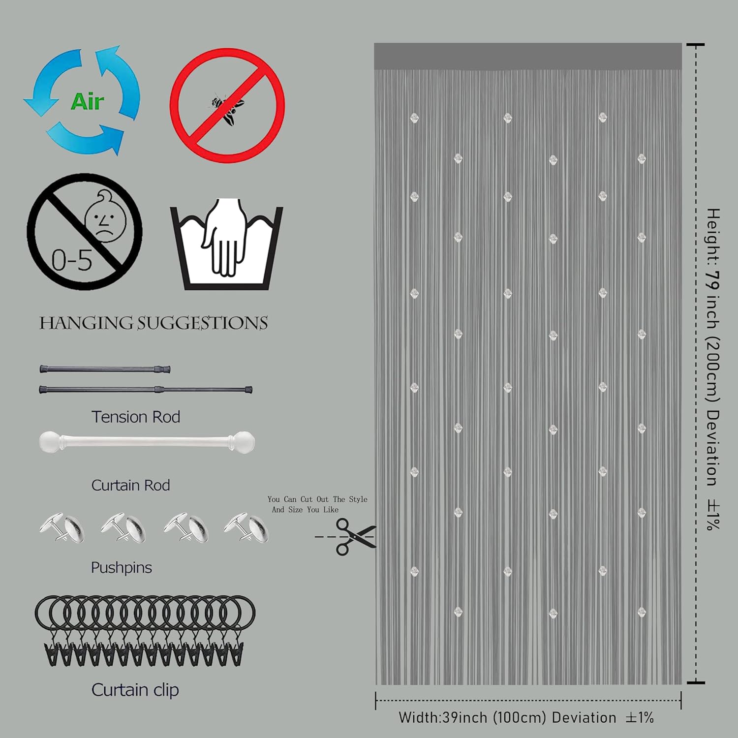 Beaded String Curtains for Doorways Boho Decor