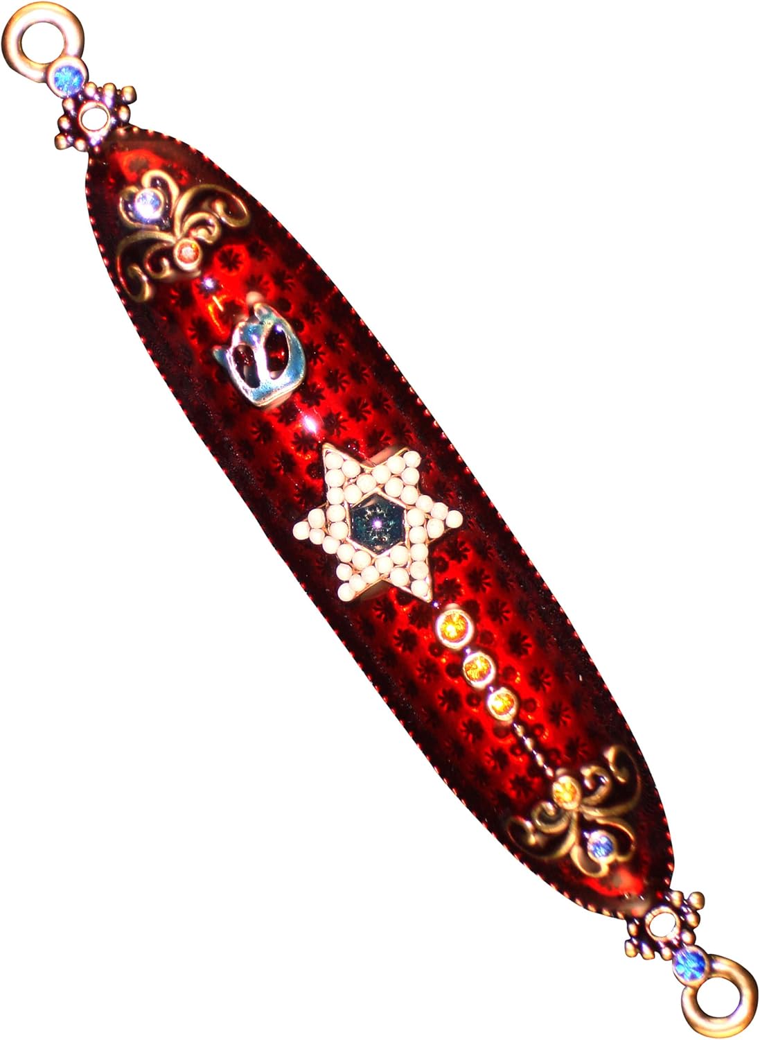 Hand Crafted Burgundy Red Jewish Mezuzah Cover