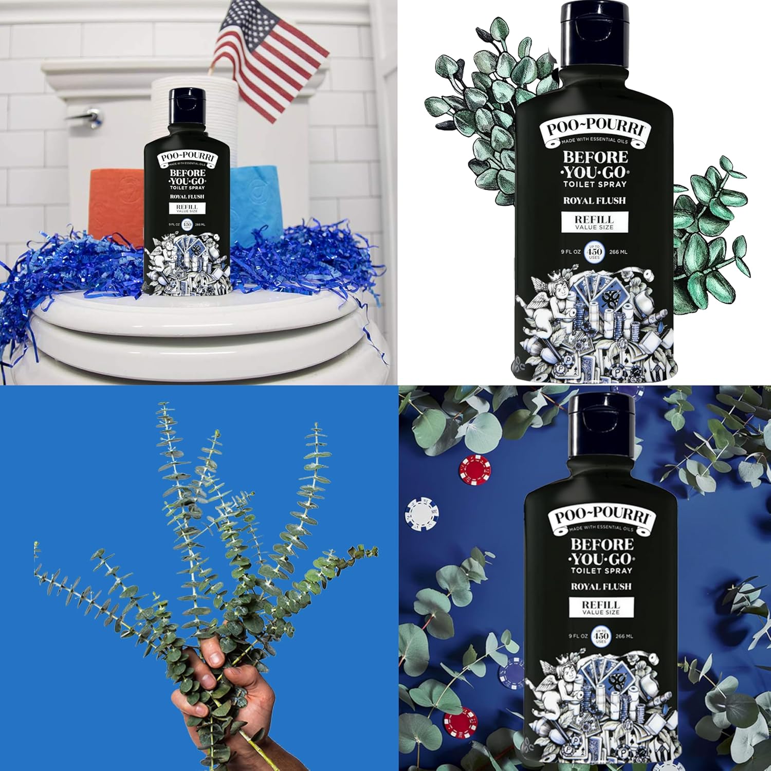 Poo-Pourri Toilet Spray Refill 9 Fl Oz Royal Flush 2 Pack