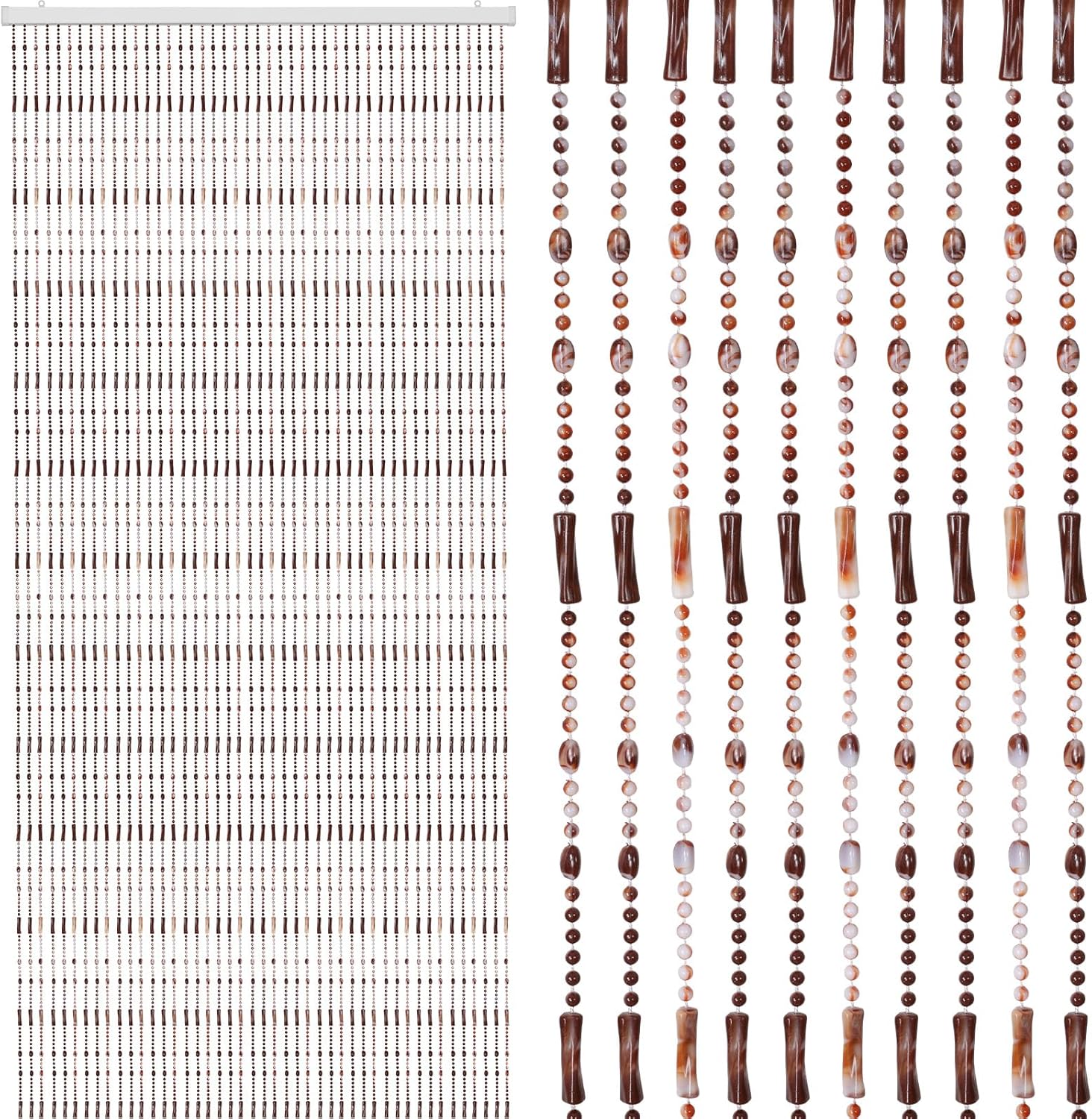 Beaded Curtain for Doorway Acrylic Marble Caramel 355 x 78