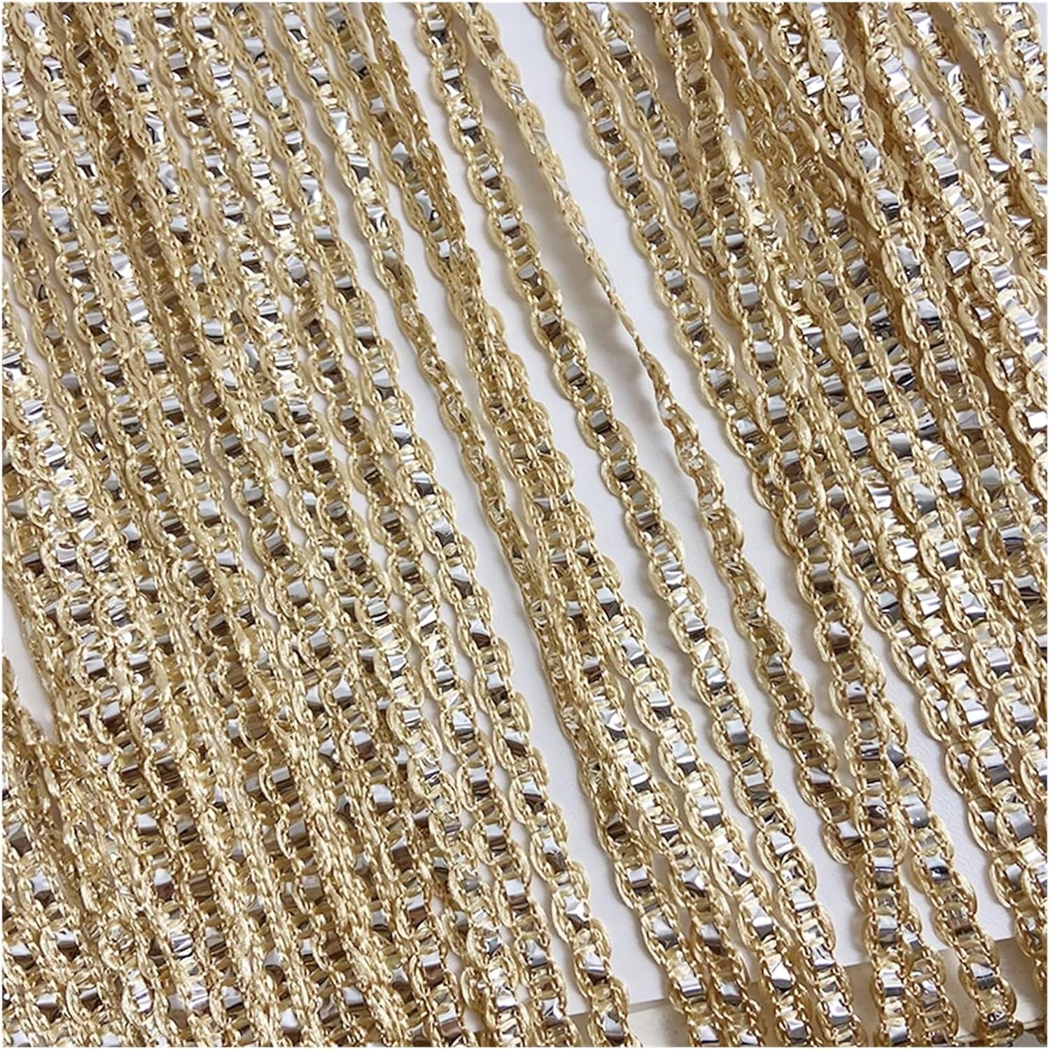 String Curtains Flash Line Shiny Tassel Door Divider Blue 100x200cm