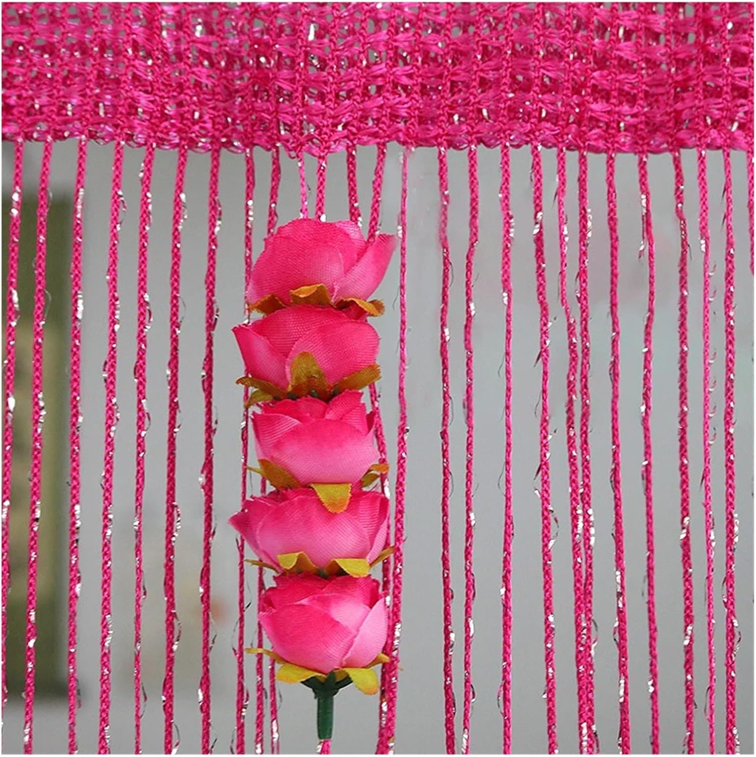 Floral Thread Curtains 100x200cm Decorative Room Divider