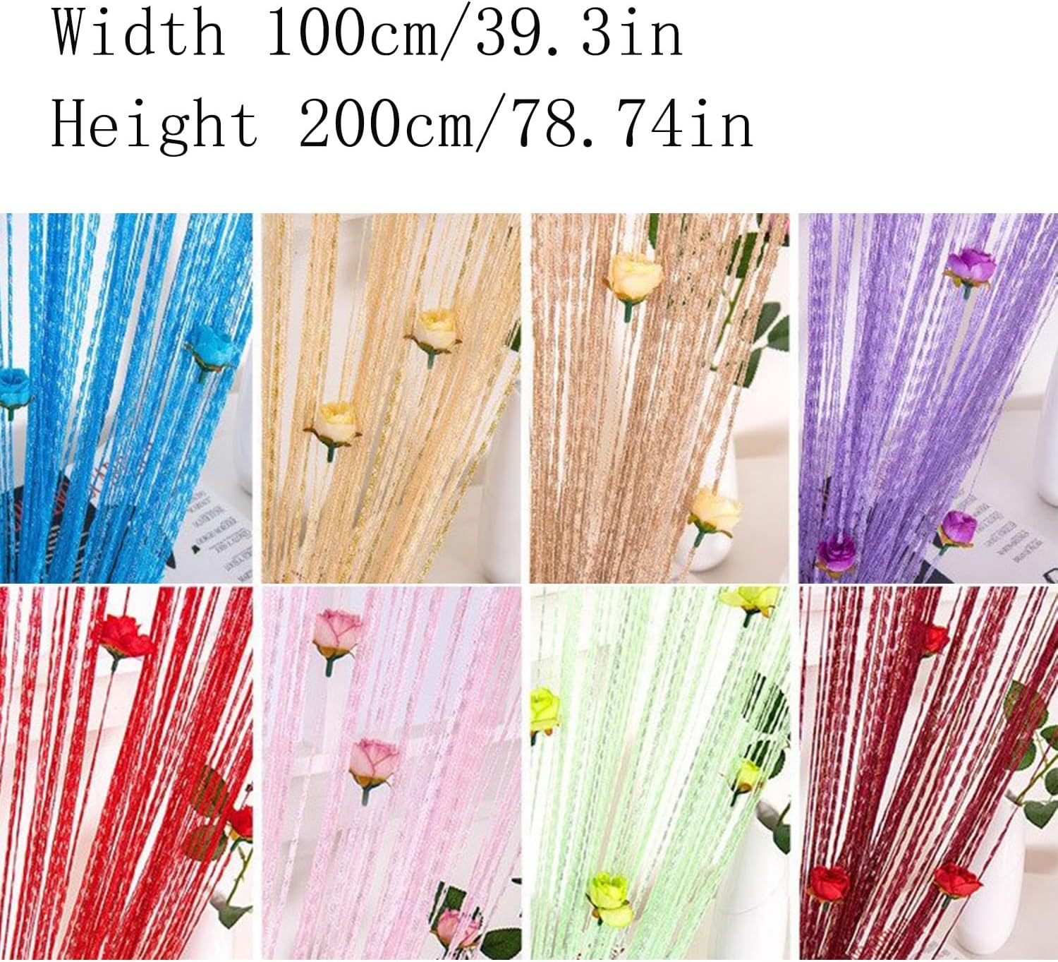 RJDJ Rose Thread Door Curtain - Blue
