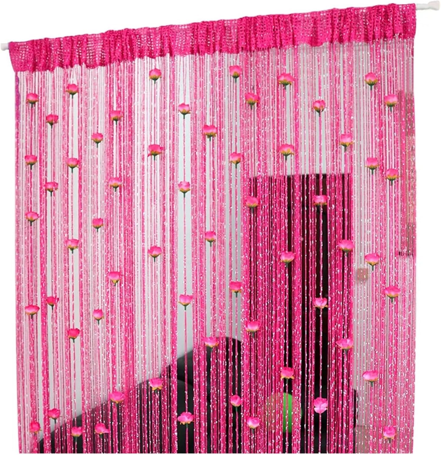 Floral Thread Curtains 100x200cm Decorative Room Divider