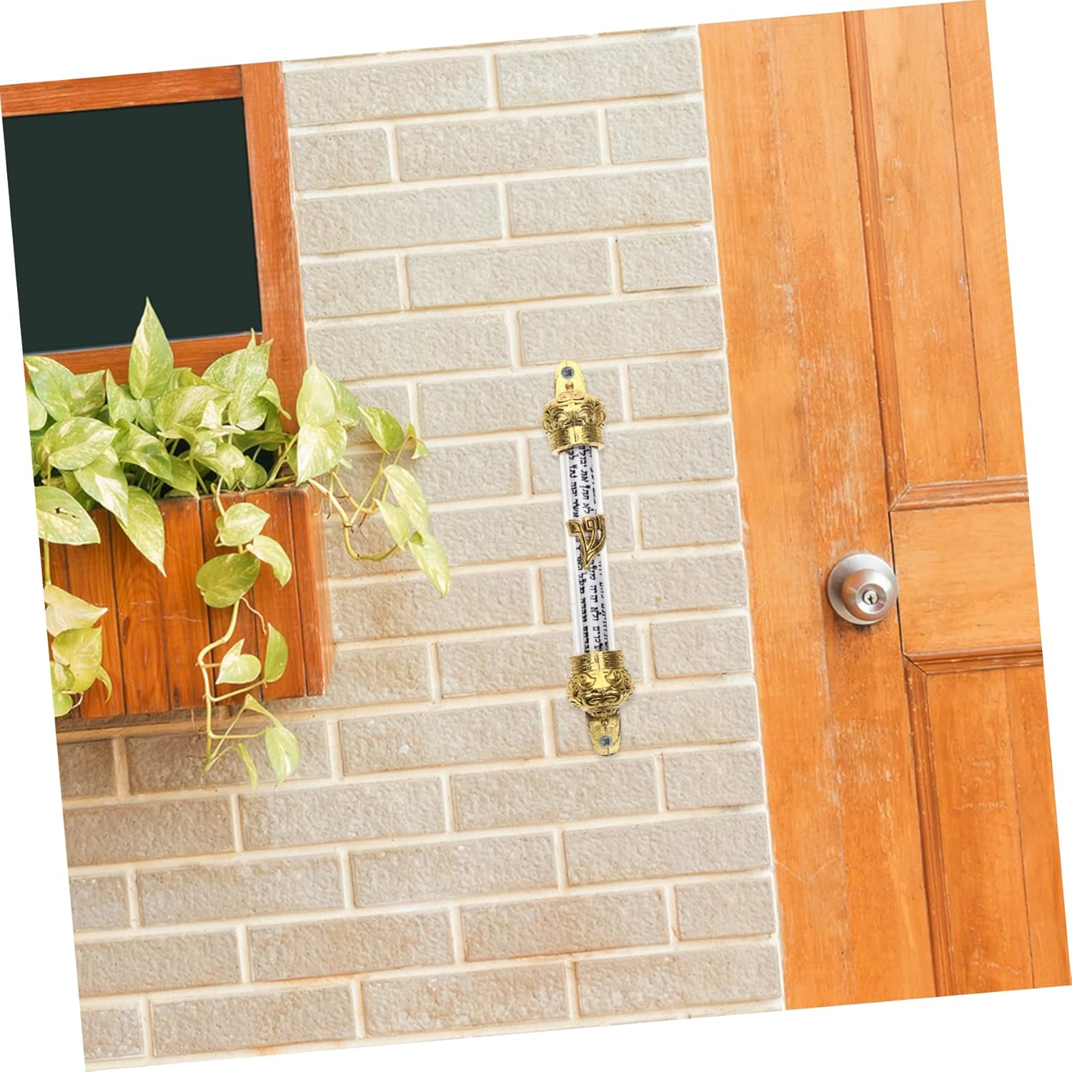 Delicate Metal Mezuzah Scroll for Home Door
