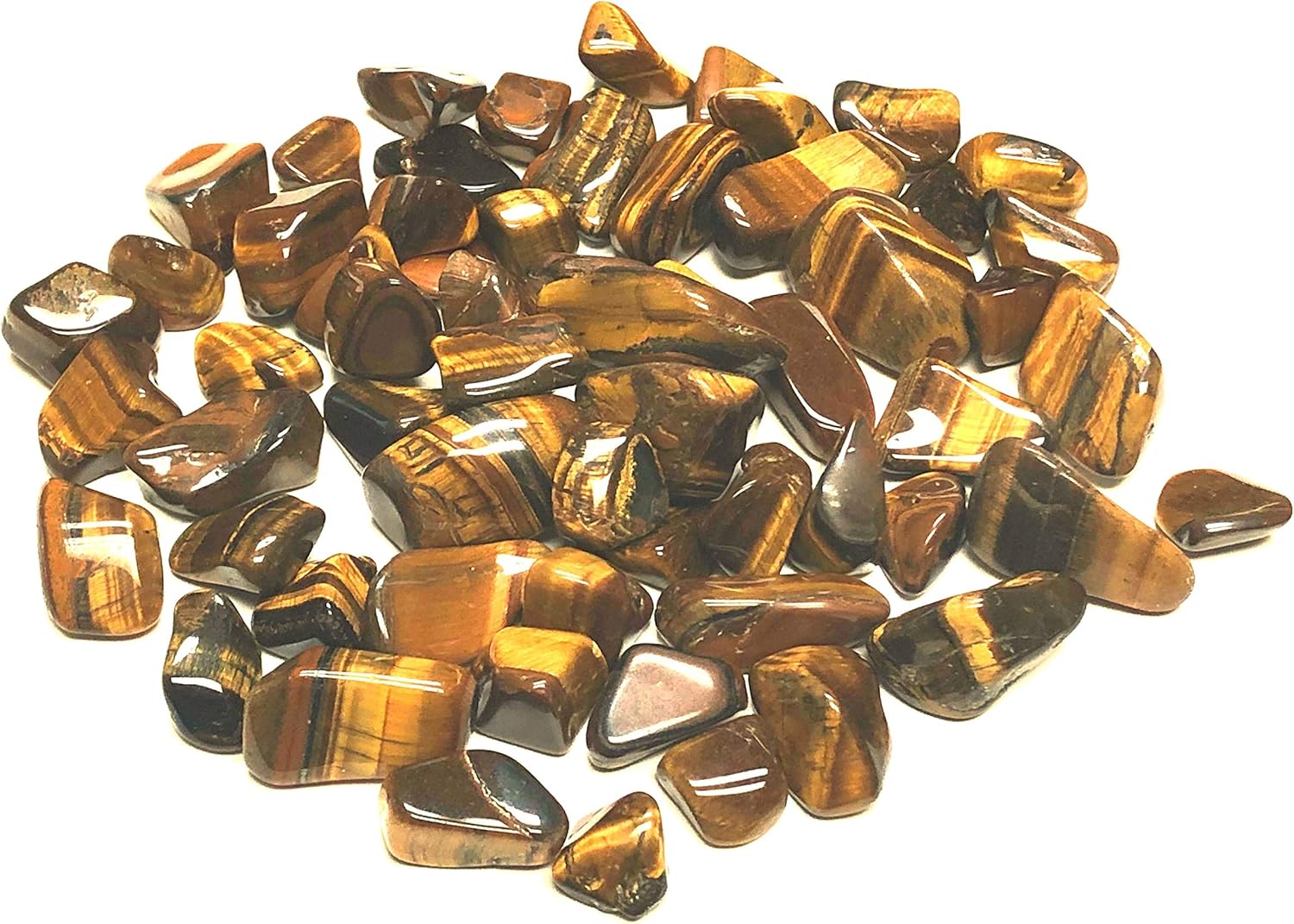Zentron Tumbled Tiger Eye Stones Velvet Bag 12 Pound