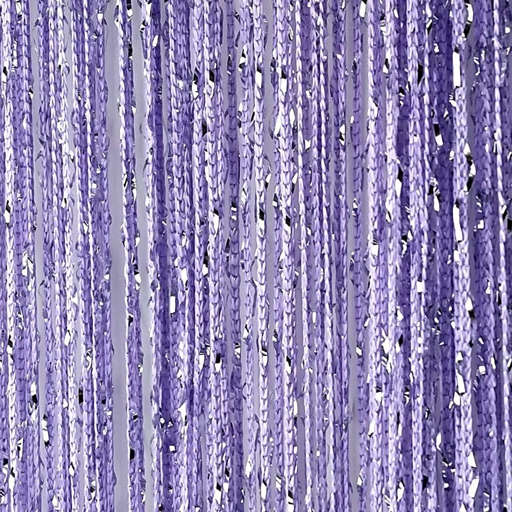 Topixdeals Door Curtain with Silver Ribbon Fringe