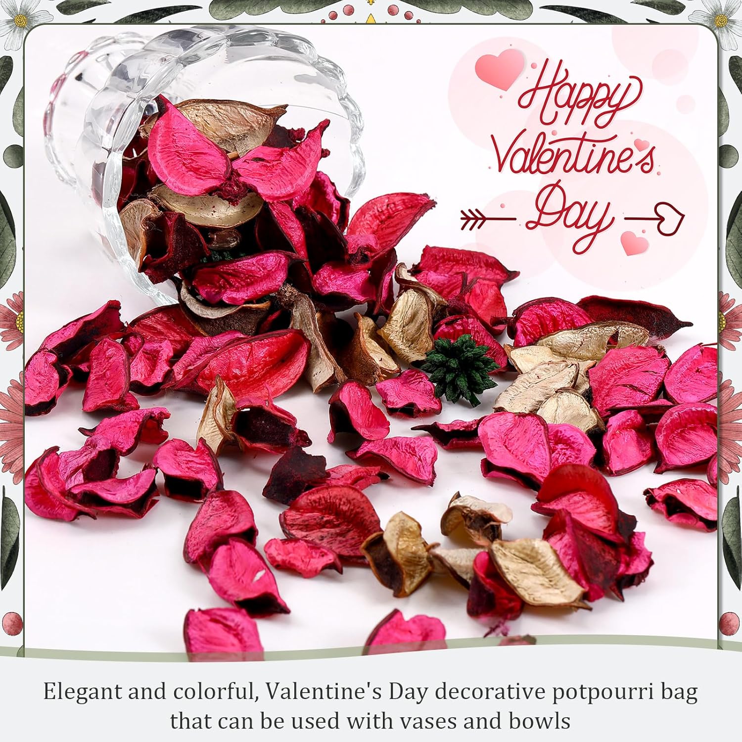 Nuanchu 6 Pcs Rose Red Potpourri Bags Scented Vase Fillers