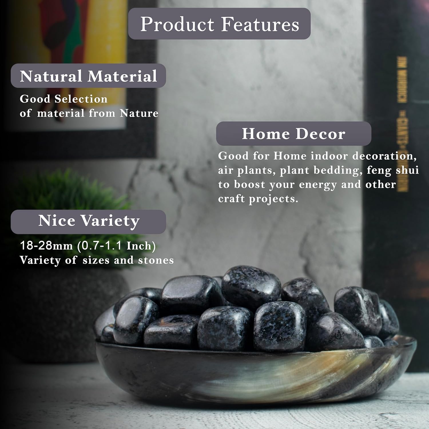 Crocon Indigo Gabbro Tumbled Stones Crystal Kit 1LB 20-25mm