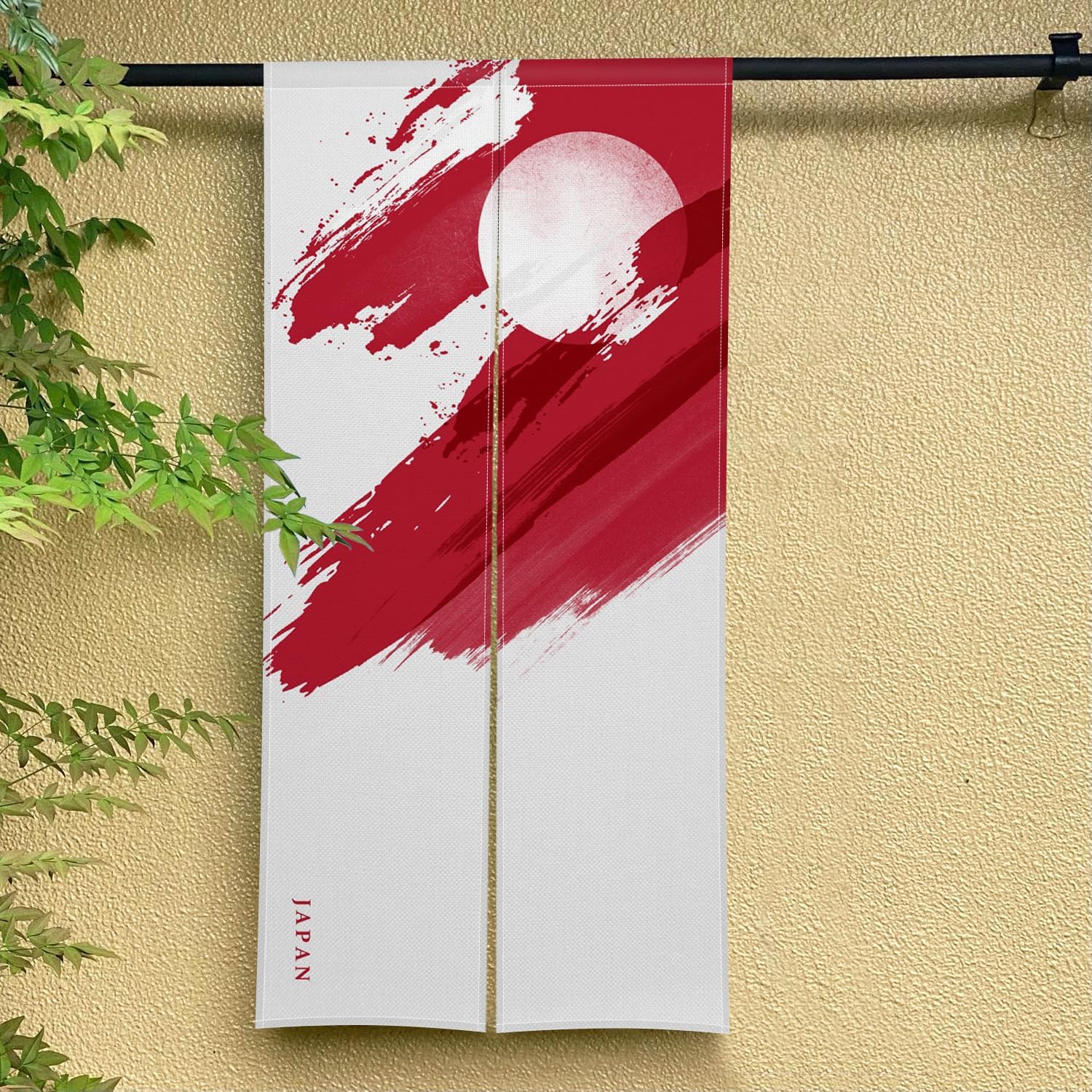 Japanese Noren Door Curtain with Red Painting 335 x 709 Panel