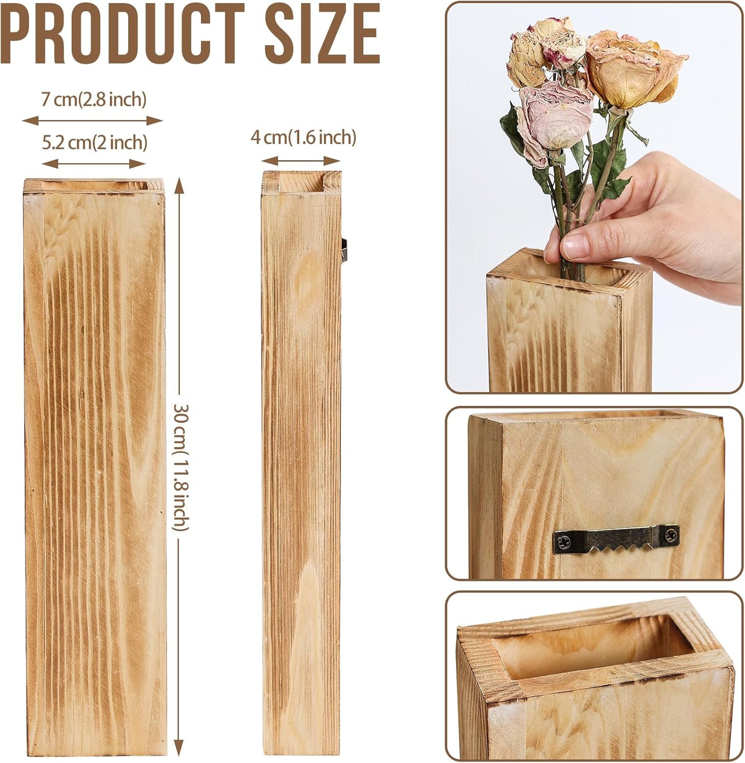 Sawoake Wooden Wall Planter Set of 4 - Modern Home Decor
