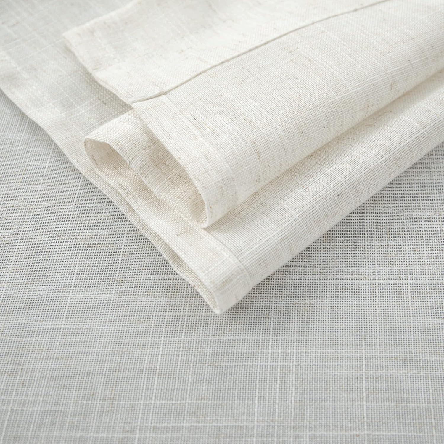 KOUFALL French Door Curtain Panel 25x72 Off White Cream Beige