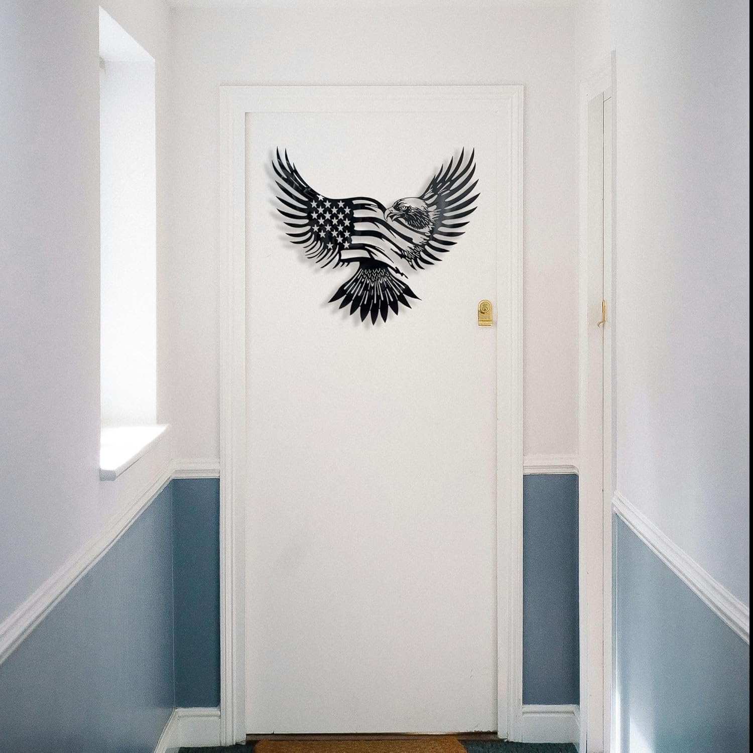 Patriotic Bald Eagle American Flag Metal Wall Art 20