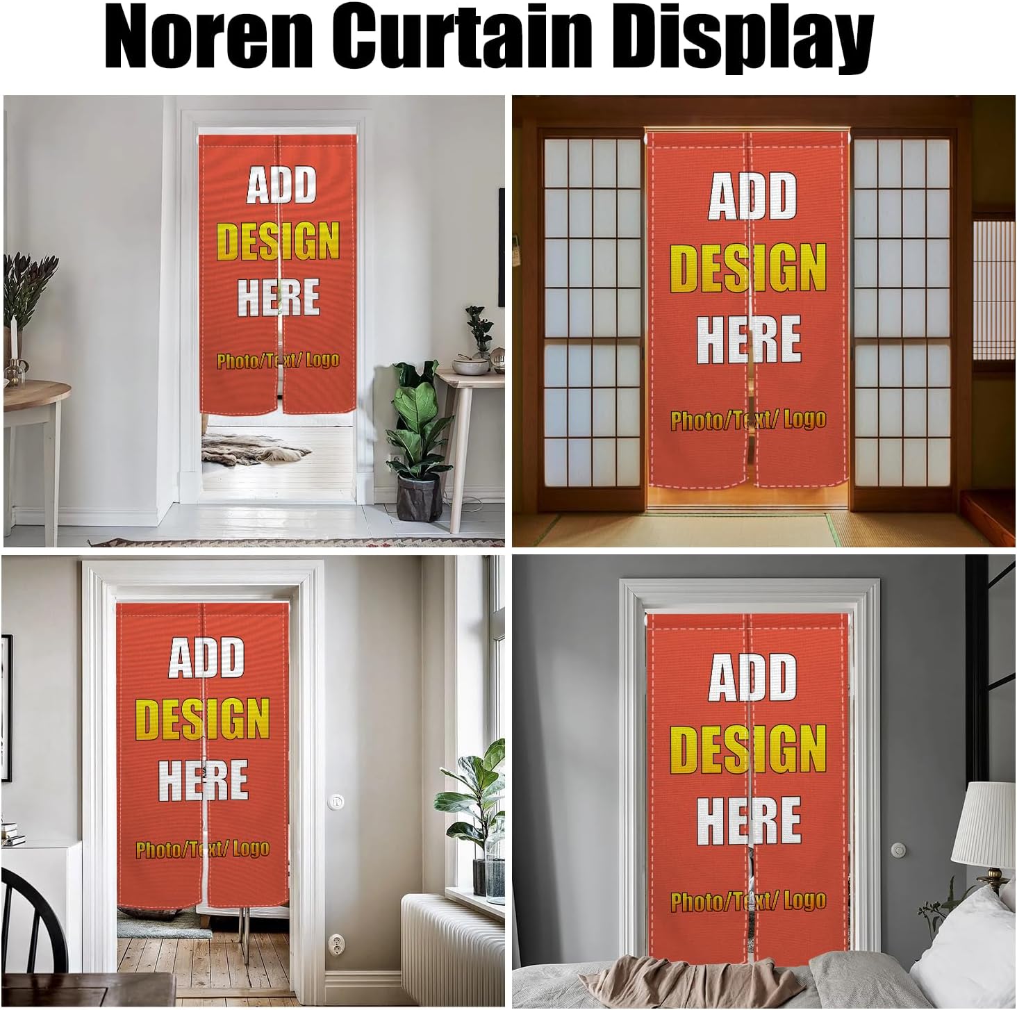 Custom Door Curtain Noren with Photo Text Logo