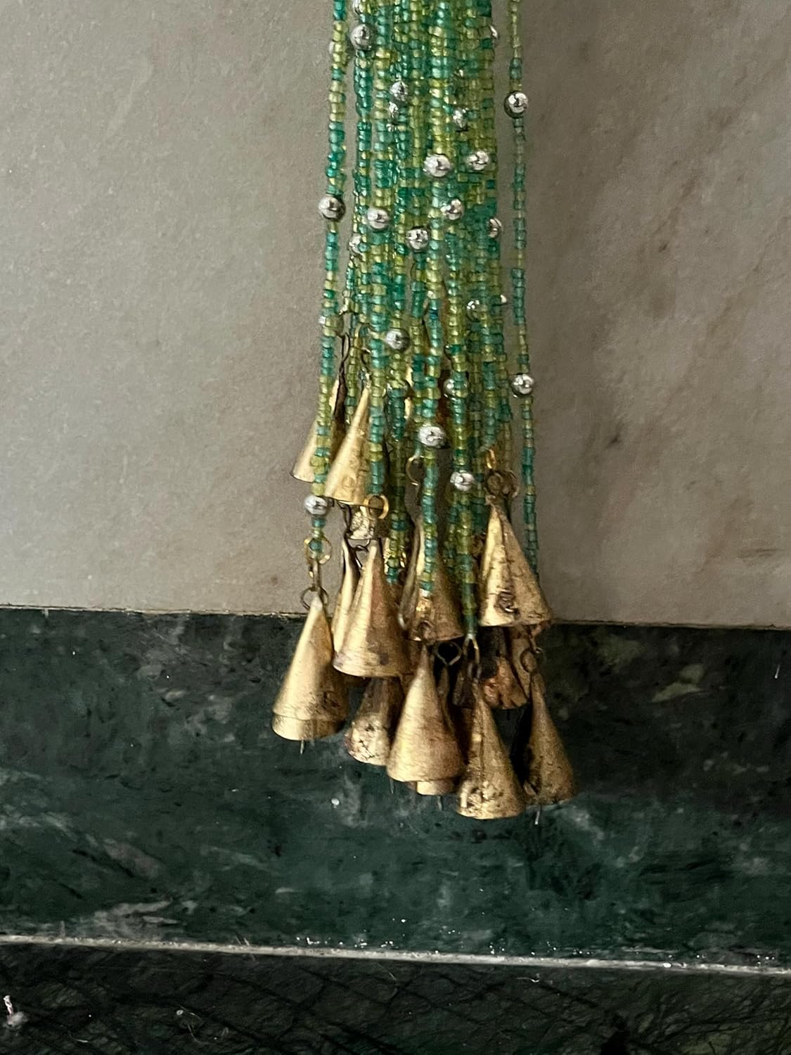 Bohemian Hippy Beaded Curtain for Doorways Green 76 Inch