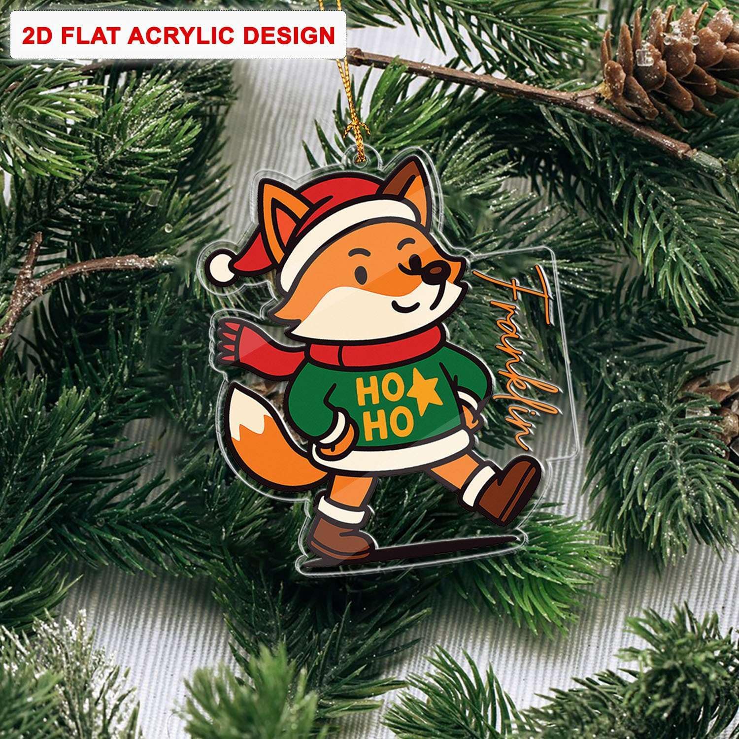 Personalized Animal Shaped Acrylic Christmas Ornament for Siblings 2025