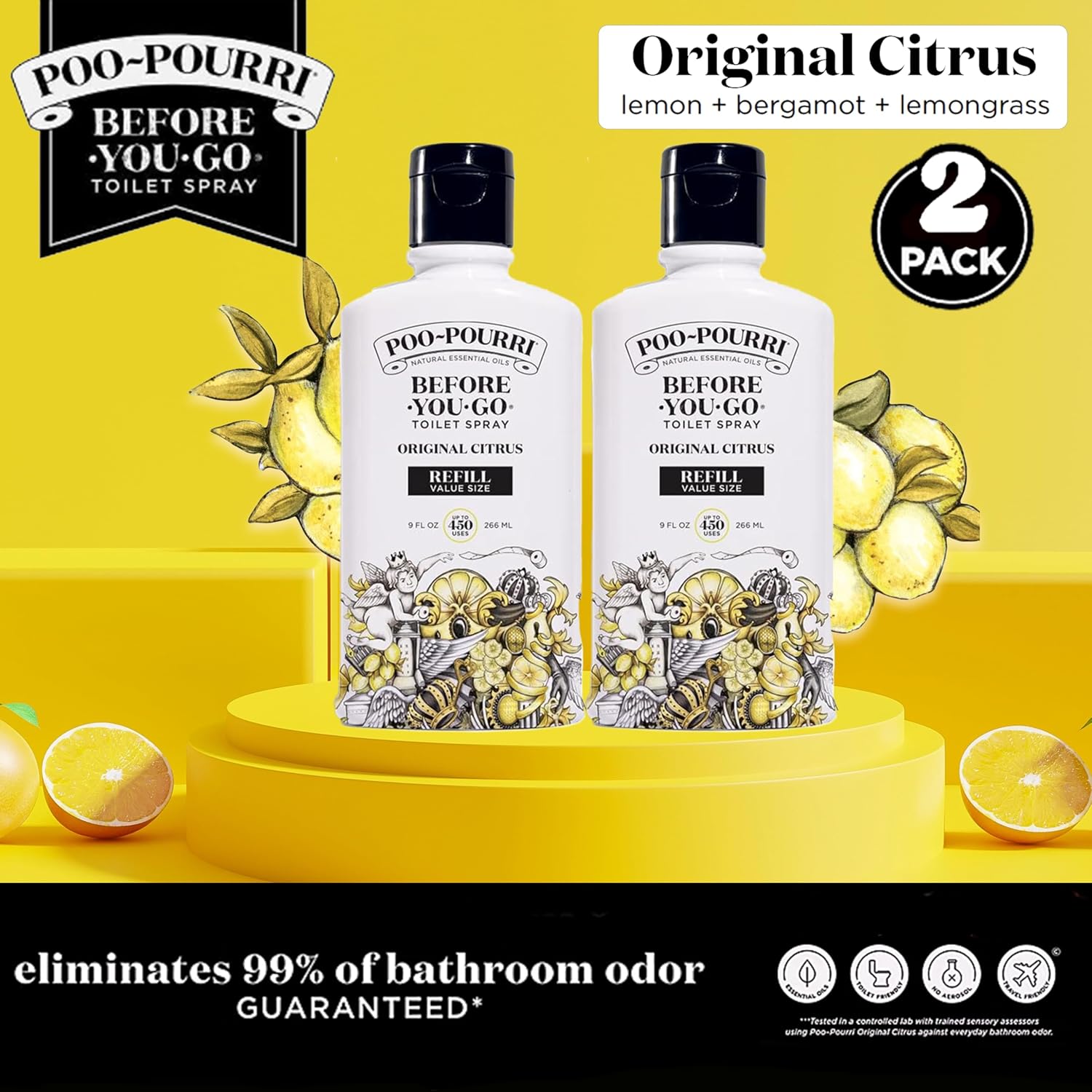 Original Citrus Toilet Spray Refill 9 Fl Oz 2 Pack