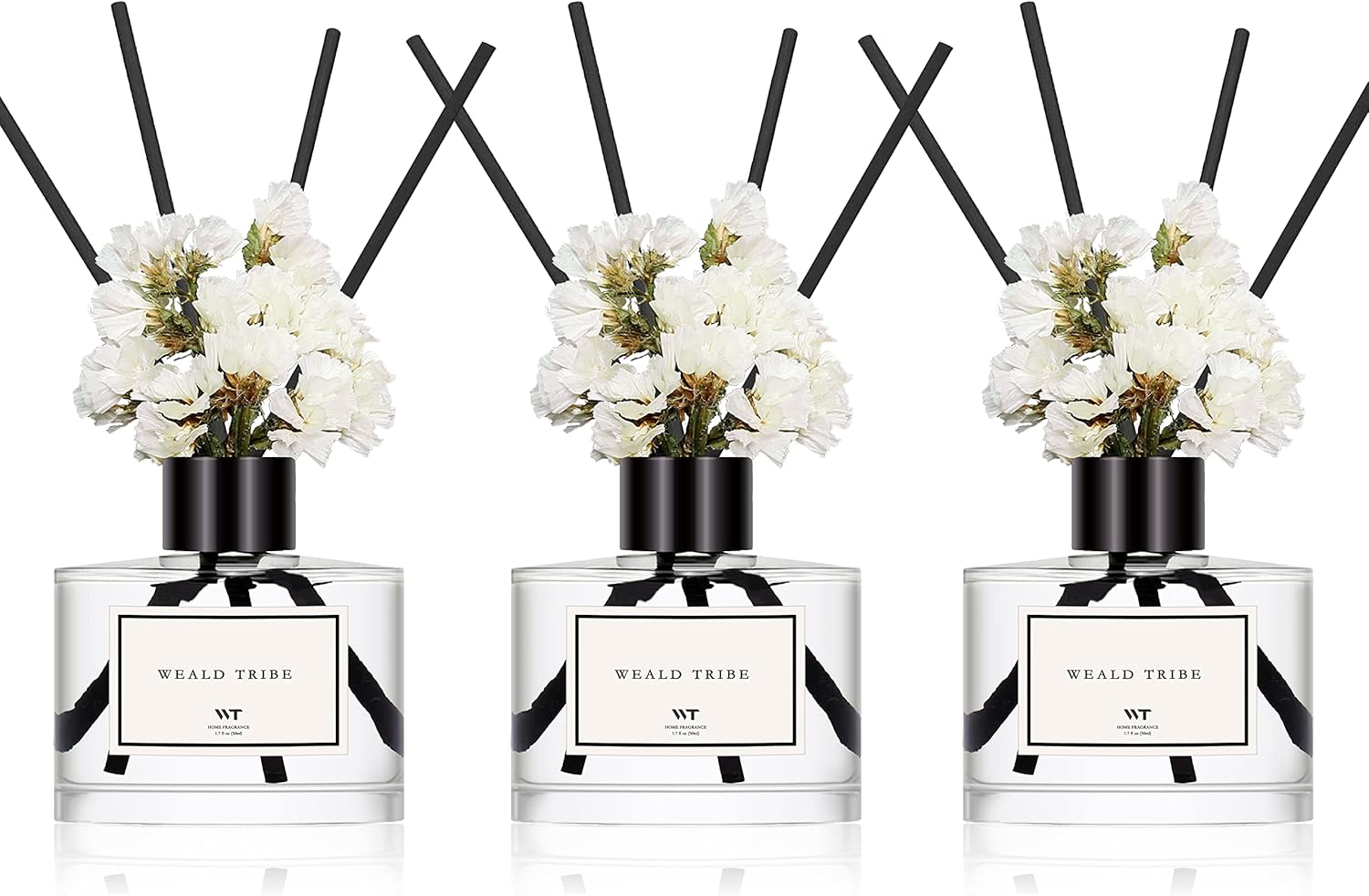 WEALD TRIBE Reed Diffuser Set of 3 for Bathroom