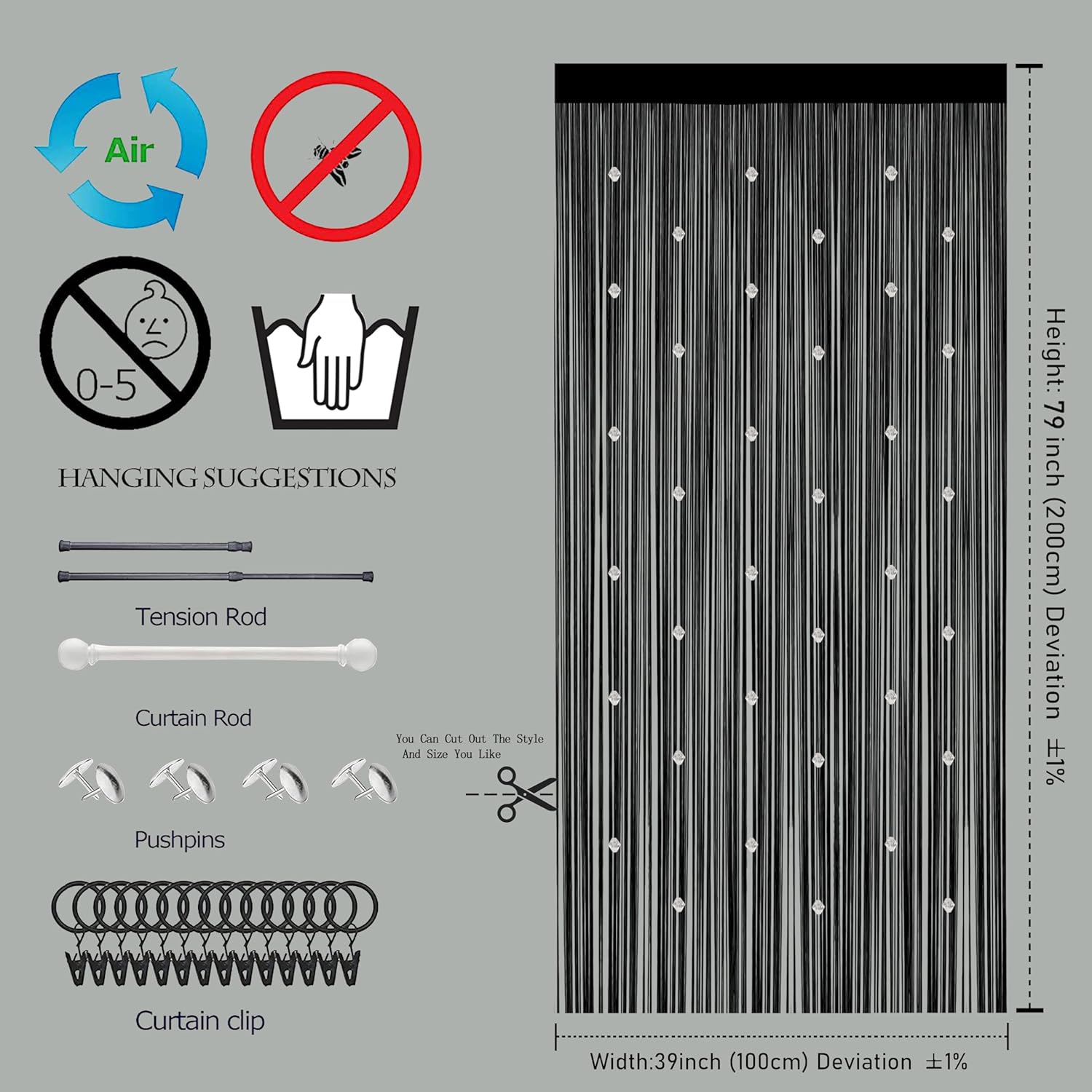 Beaded String Curtains for Boho Bedroom Decor