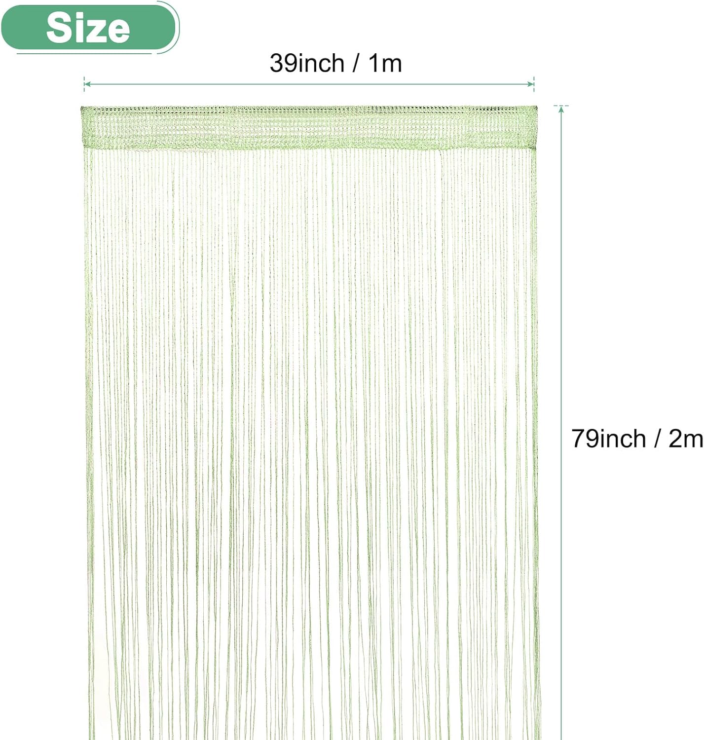 Decorative Door String Curtain with Fringe Design Fruit Green