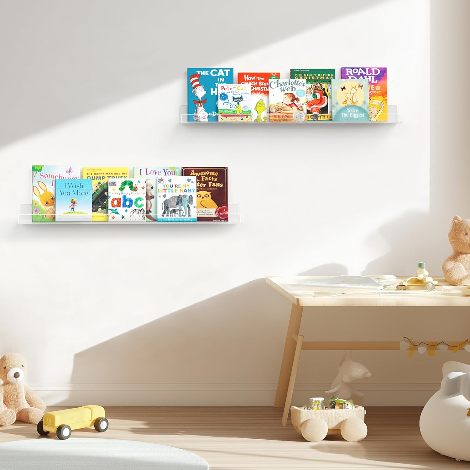 HBlife 36 Inch Clear Acrylic Floating Shelves 2 Pack