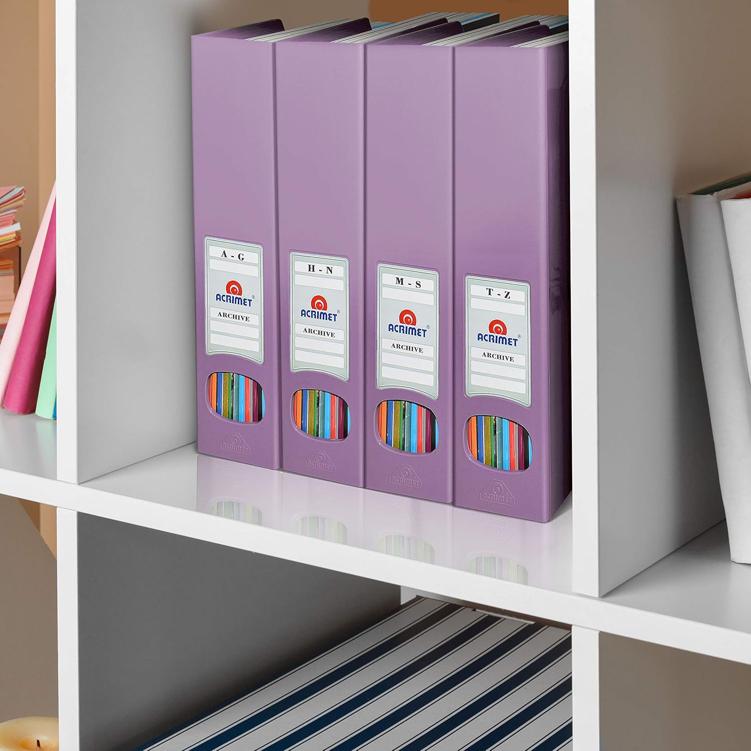 Acrimet Magazine Holder Solid Purple 2 Pack