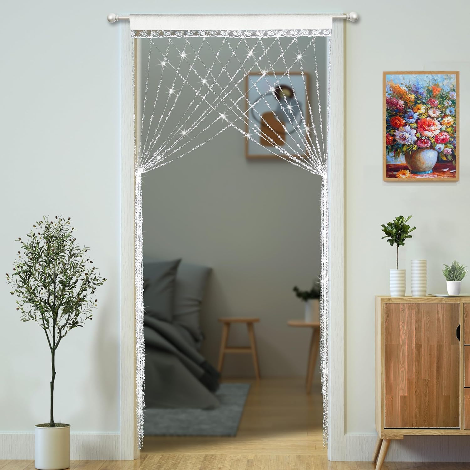 YaoYue Crystal Beaded Curtain Door Room Divider
