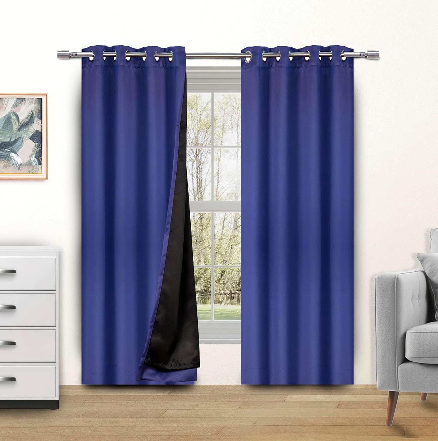 Blackout Curtains for Bedroom with Stainless Steel Grommets