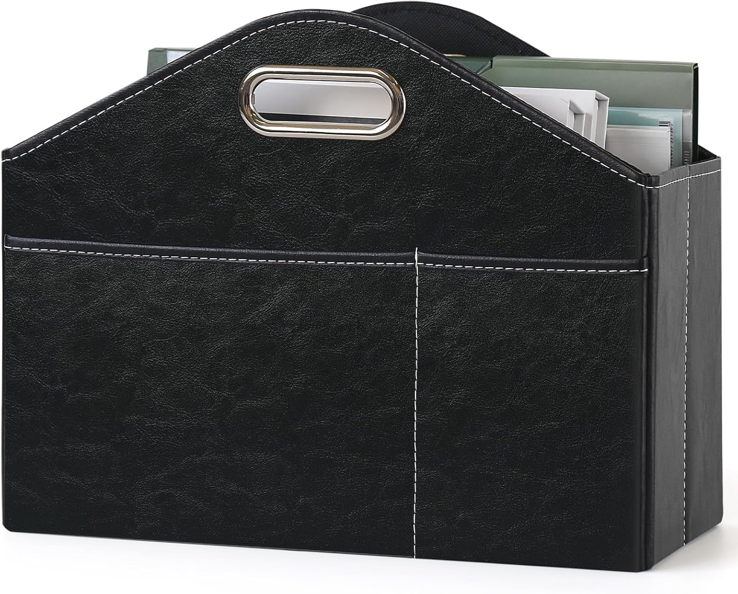 PreTidy Foldable Magazine Rack with PU Leather