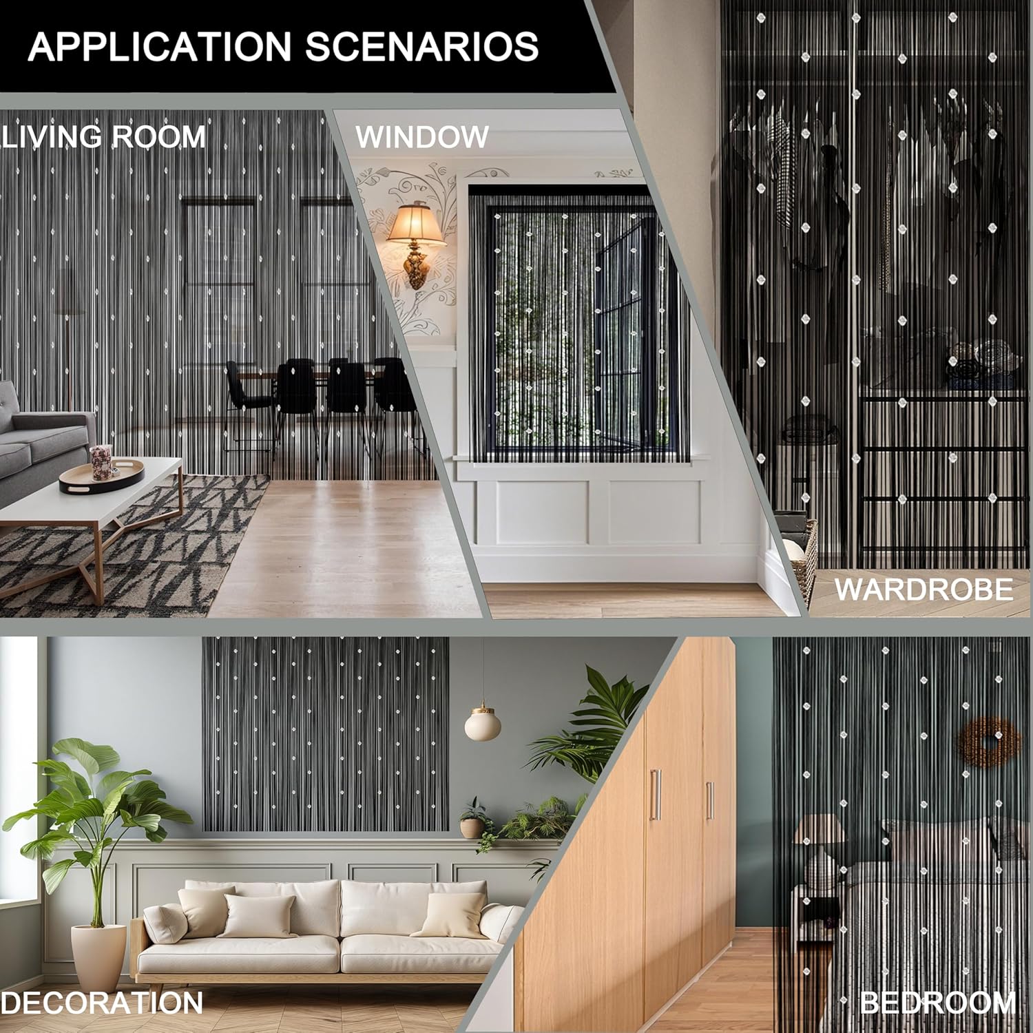 Beaded String Curtains for Boho Bedroom Decor