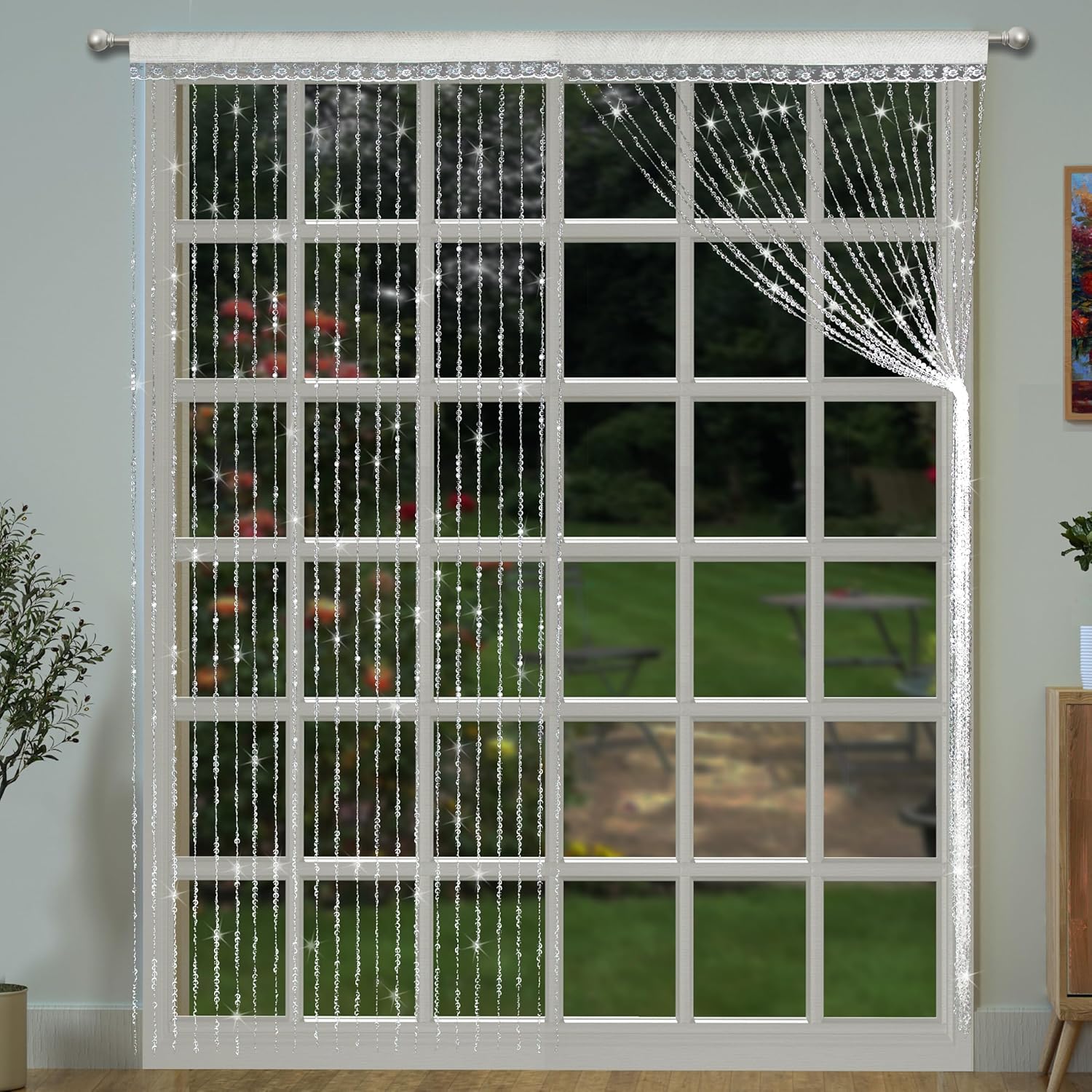 YaoYue Crystal Beaded Curtain Door Room Divider
