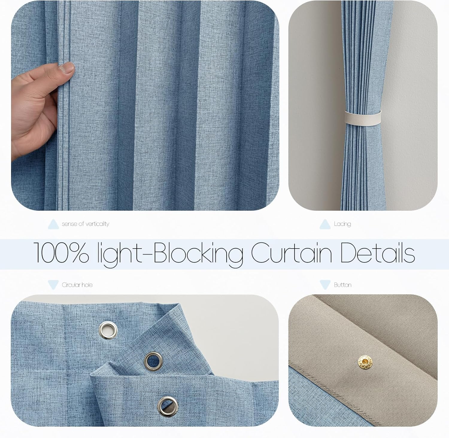Jilron Blackout Folding Door Curtain with Magnetic Closure - 1 Panel