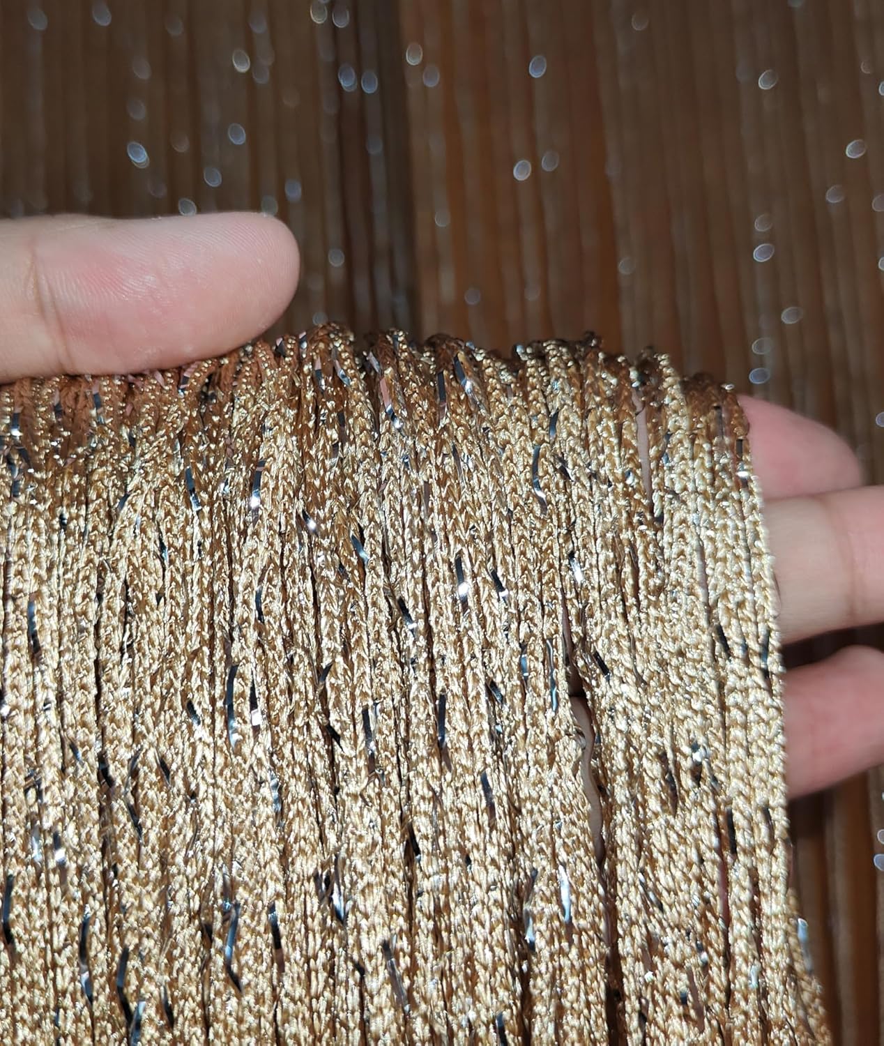 2PCS 39x79inch Glitter String Curtain Doorway Beads