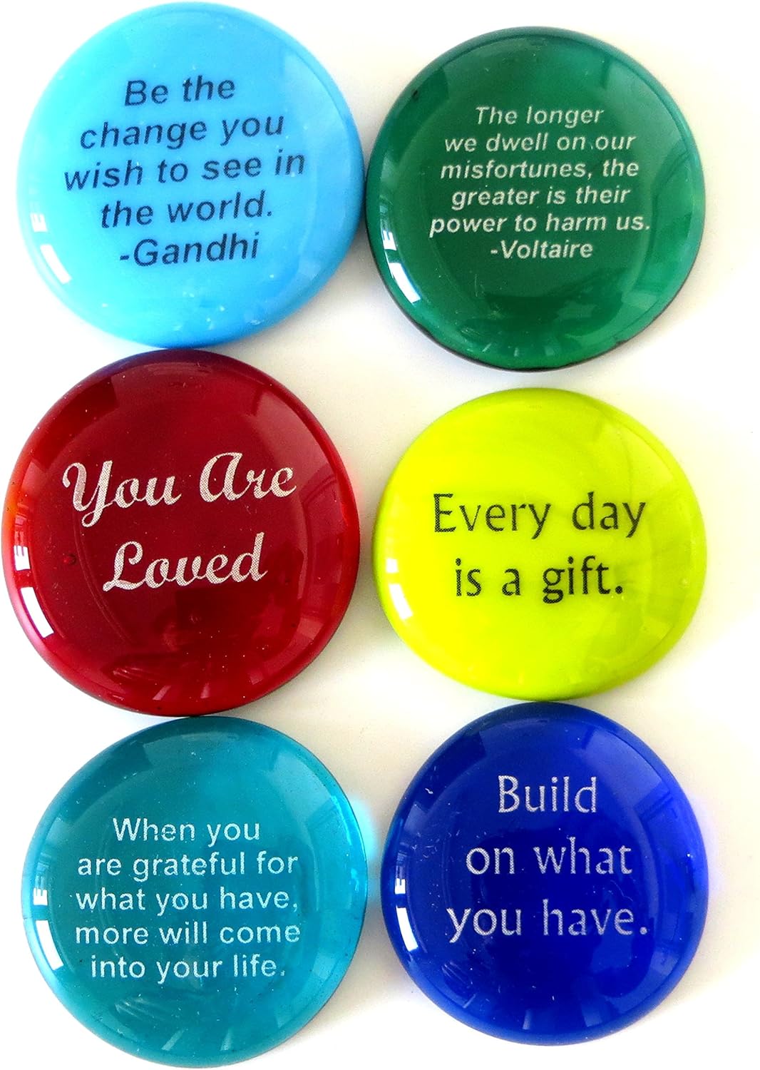 Lifeforce Glass Encouragement Stones Set of 6