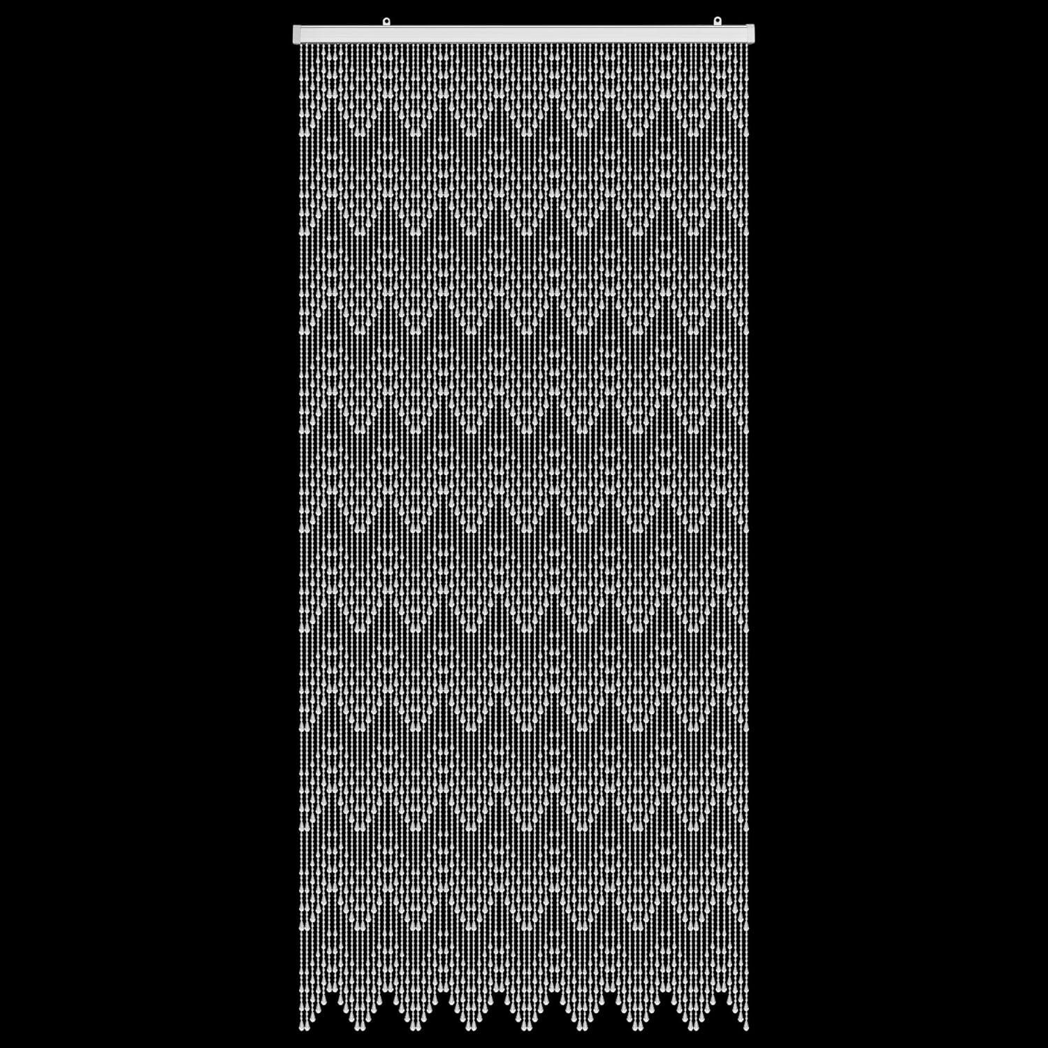 Crystal Beaded Curtain 355 x 79 Inches White Wave Pattern