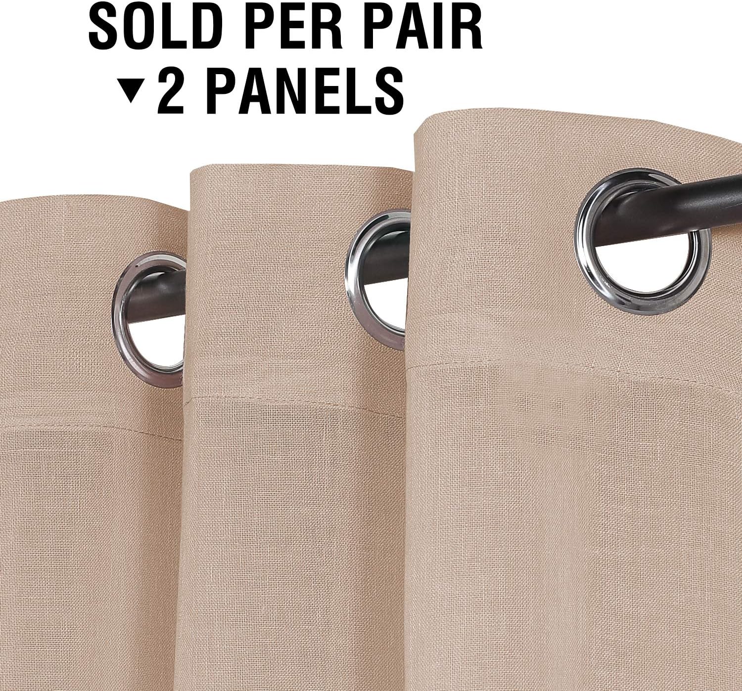 HVERSAILTEX Linen Sheer Curtains 84 Inch Long
