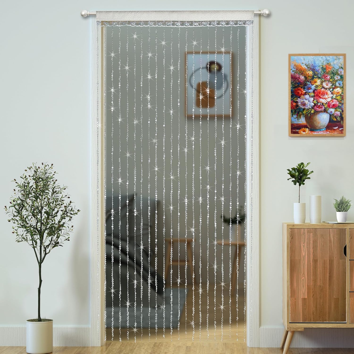 YaoYue Crystal Beaded Curtain Door Room Divider