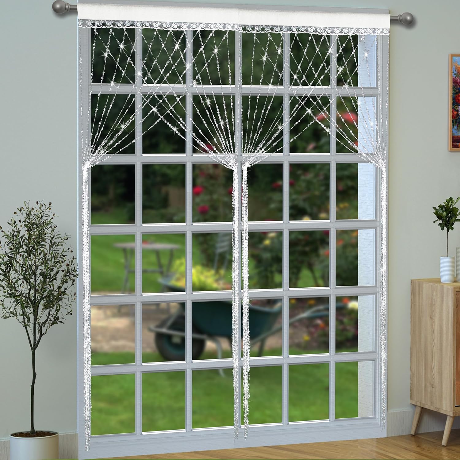 YaoYue Crystal Beaded Curtain Door Room Divider