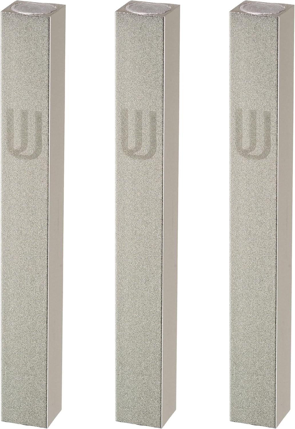 3 Pack Aluminum Mezuzah Case - Modern Silver Matte Design
