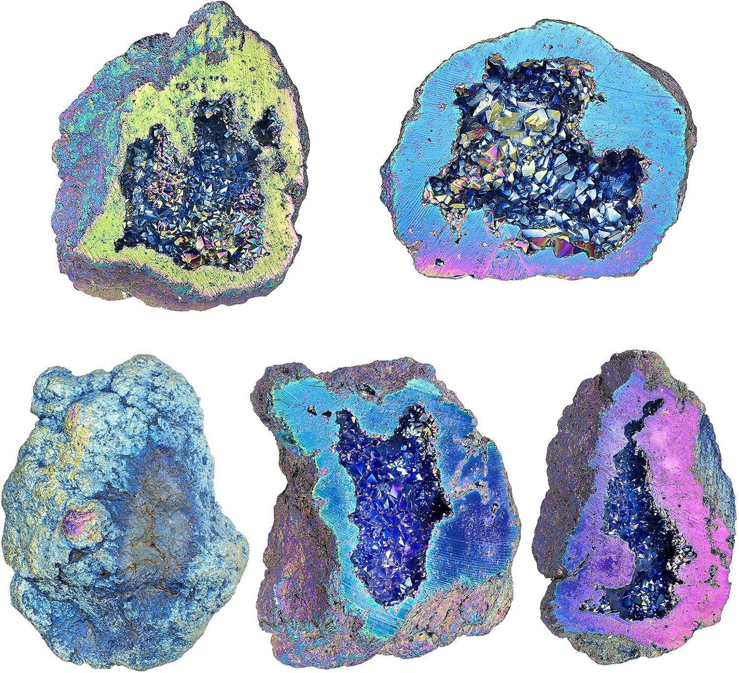 Rockcloud Reiki Crystal Geode for Home Office Decoration