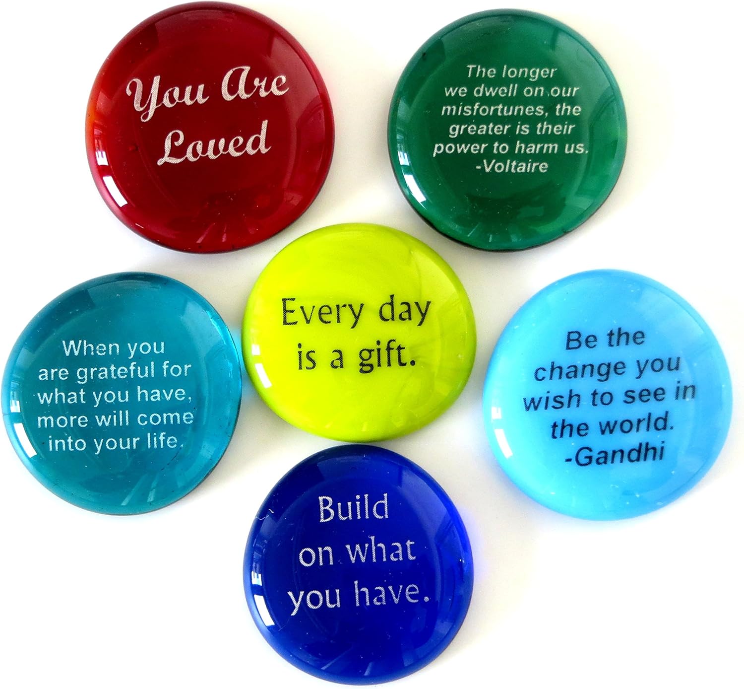 Lifeforce Glass Encouragement Stones Set of 6