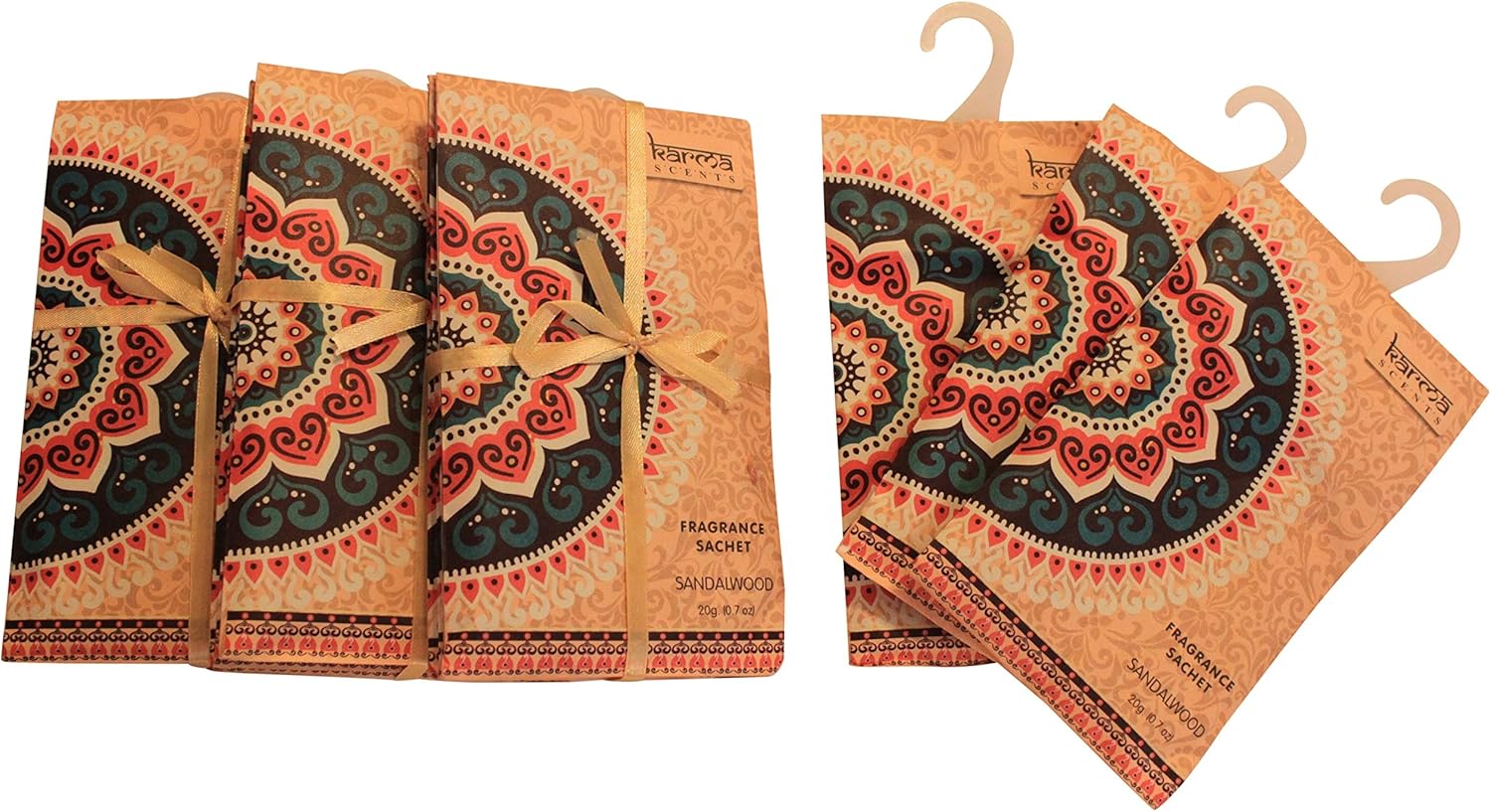 Karma Scents Premium Sandalwood Sachets for Home and Car Use